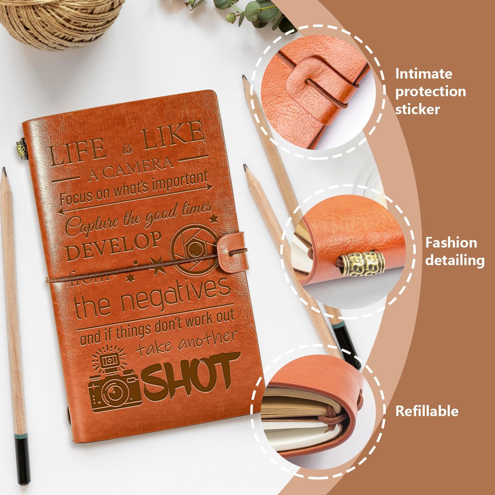 Photographer Gifts 136 Page Refillable Writing Journal Notebook Photo Lover