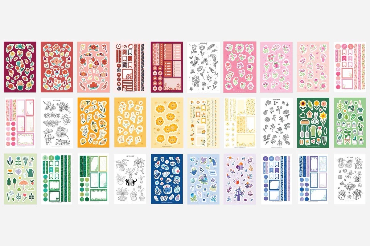 Passion Planner “Florals and Foliage Sticker Book 559 Stickers New Sealed