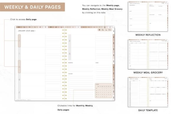 Digital Planner, GoodNotes Planner, iPad Planner, Notability Planner, Daily Week