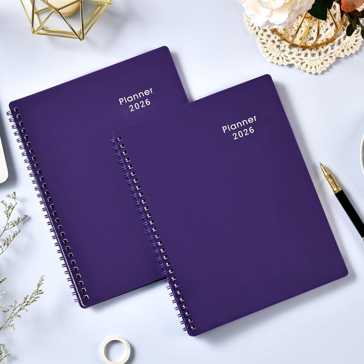 Elegant 2026 Planner – Weekly & Monthly Calendar with Waterproof Cover, 8”x10”