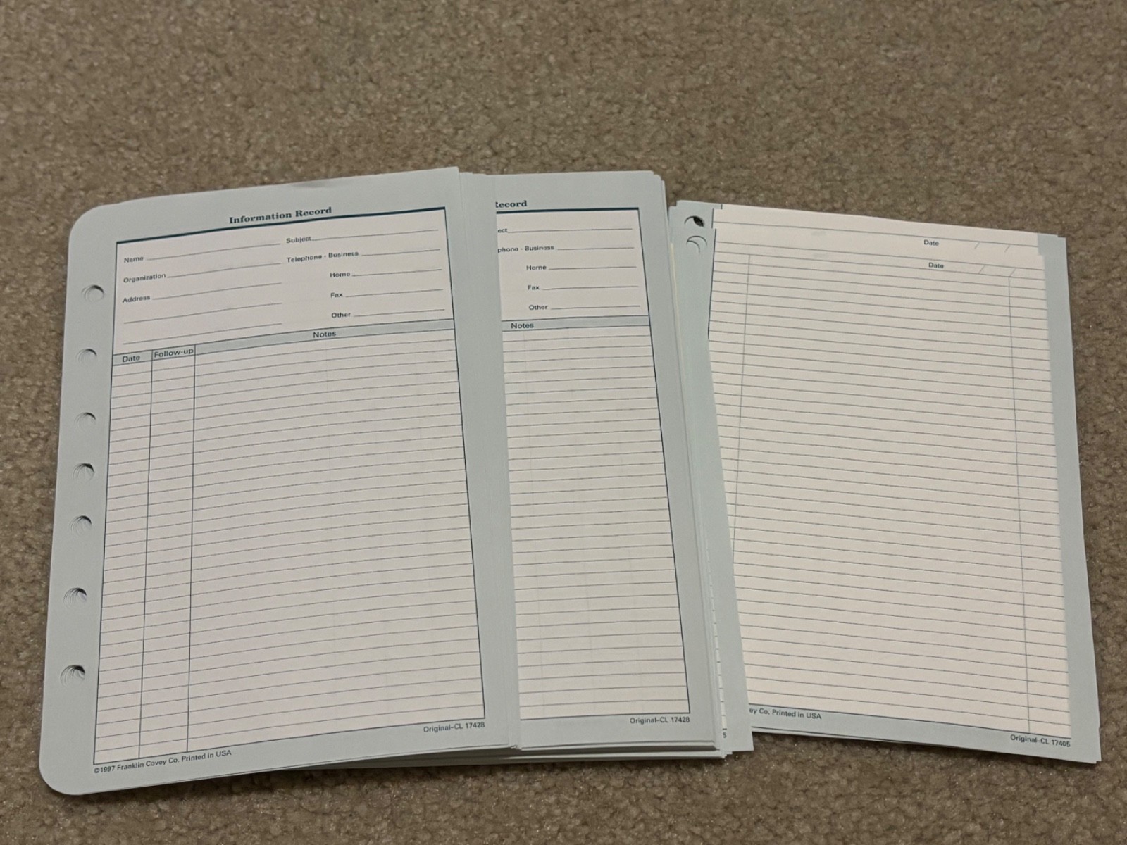 Franklin Covey Classic Black Leather Planner + Accessories