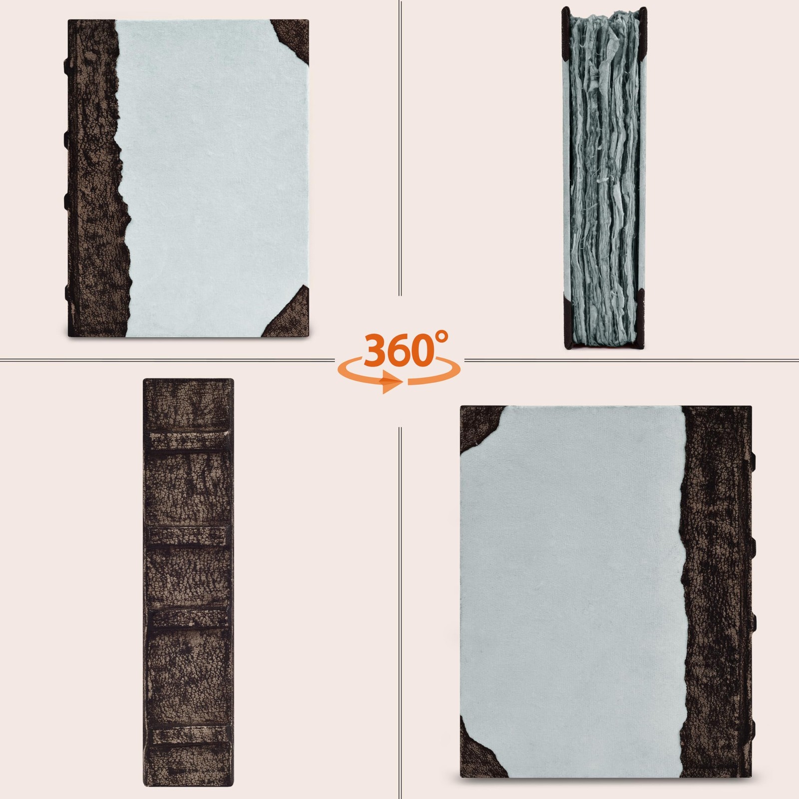 Rustic Vintage Leather Bound Journal – 200 Pages 8 inches X 6 inches, Grey