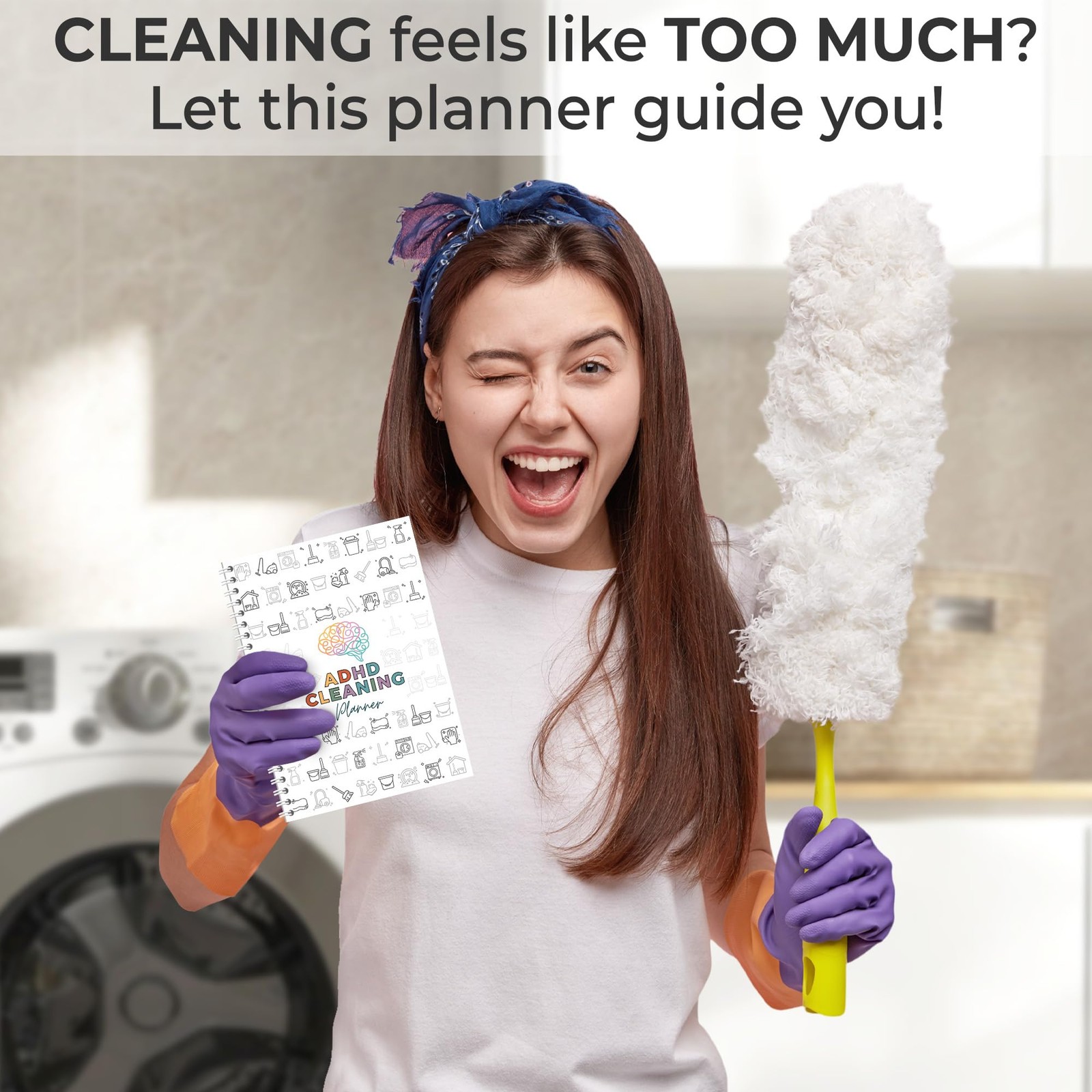 ADHD Cleaning Planner, and Organizing 1 Pack, Multi-colored