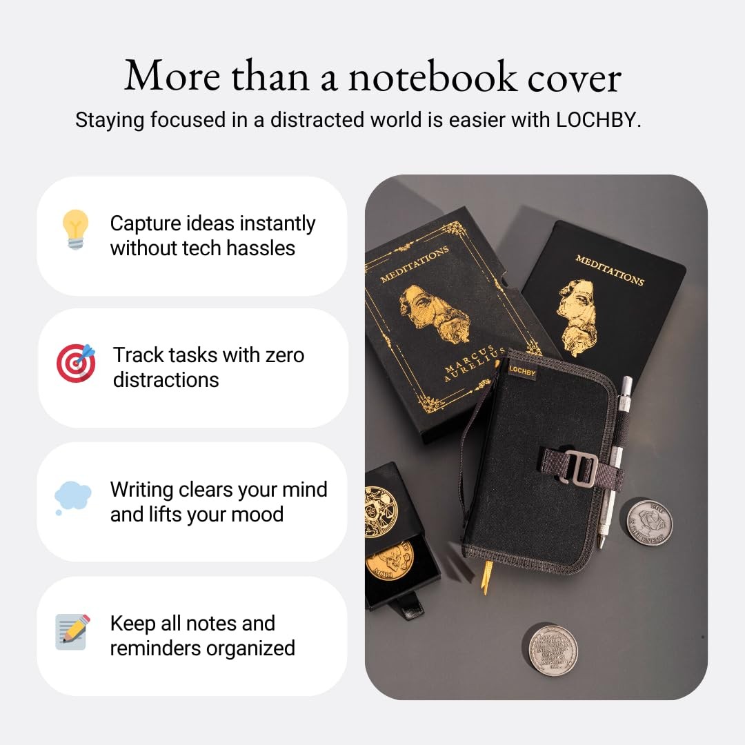 LOCHBY® Mini Field Journal | Water Resistant Waxed Canvas | Pen Loop | Includ…
