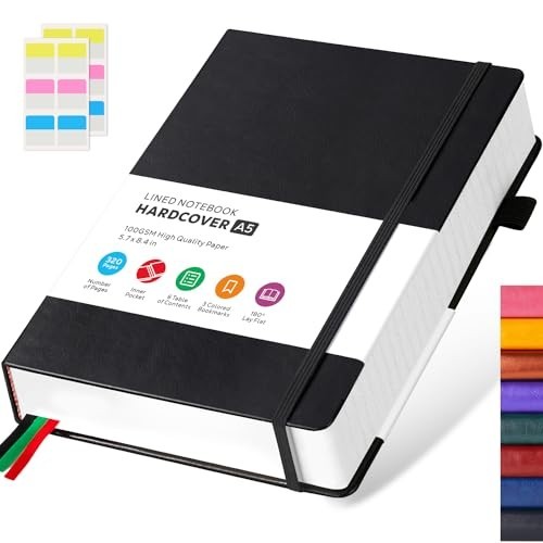 Hardcover Lined Notebook Journal For Writing 320 Pages Leather Thick College NEW