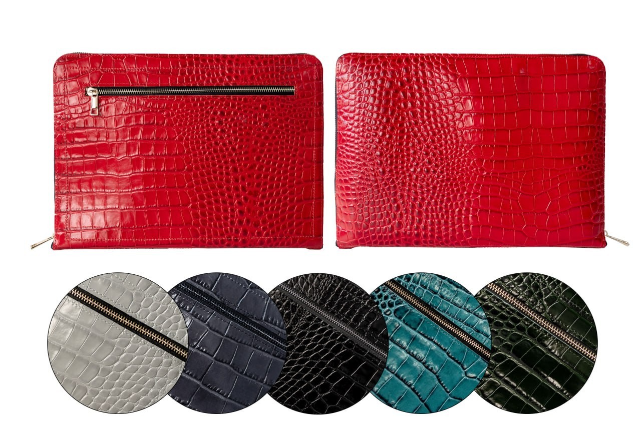 Italian Leather A4 Portfolio. Pink A4 planner Zippered Binder.