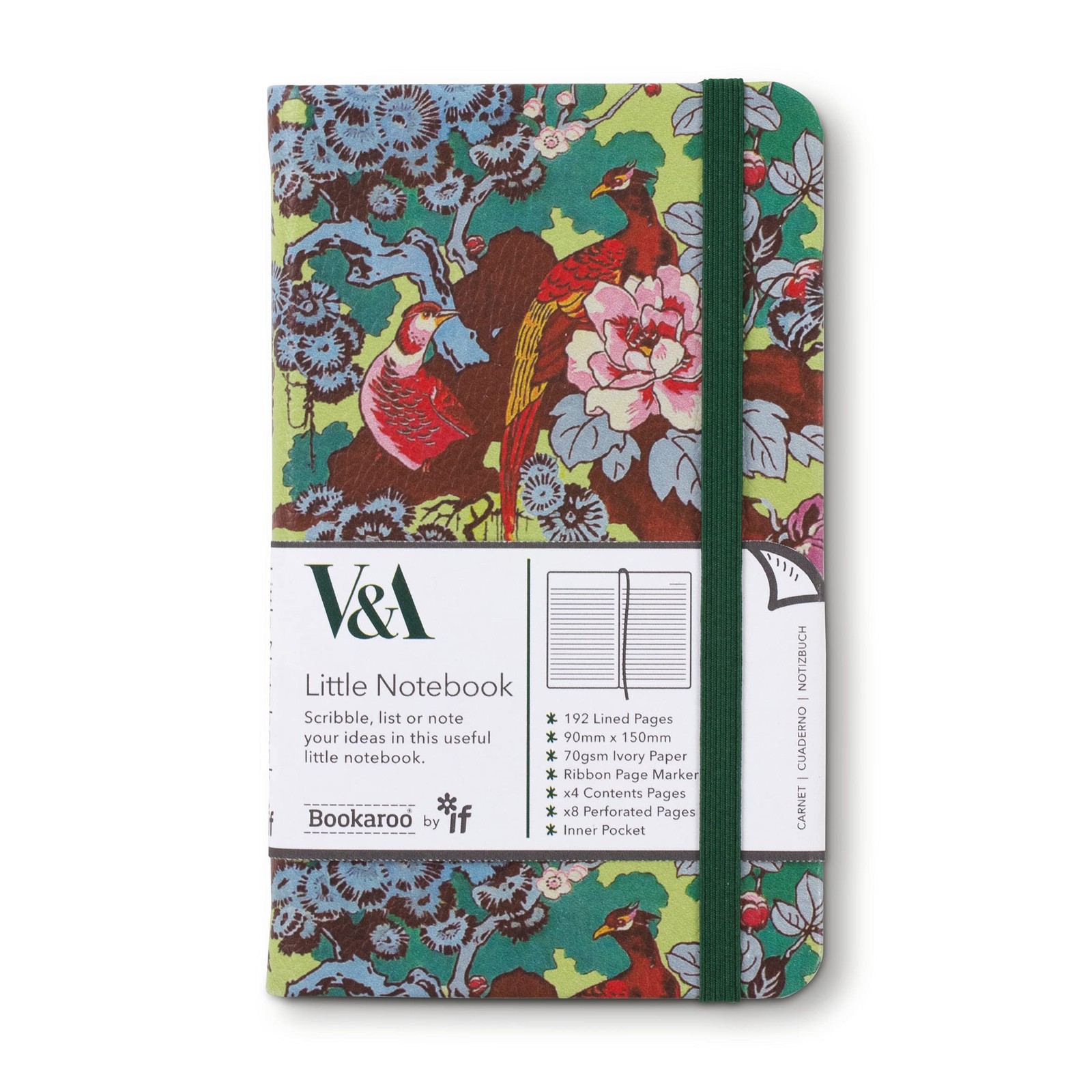 IF V & A Bookaroo Journal A6 Sundour Pheasant, Green, One size Size, Green