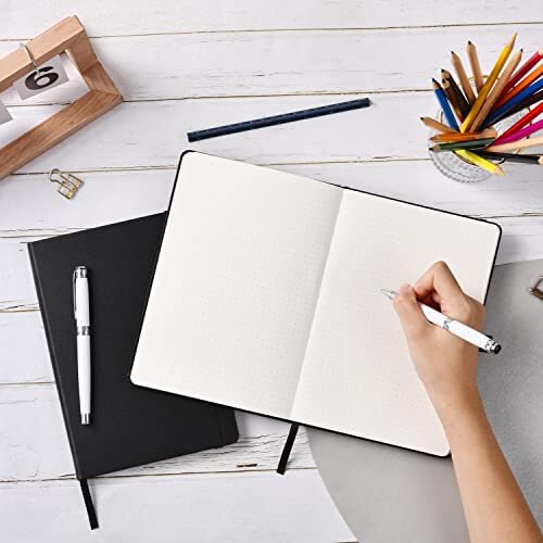 Dotted Journal Numbered Index Pages Hard Cover Notebook Thick Paper Book