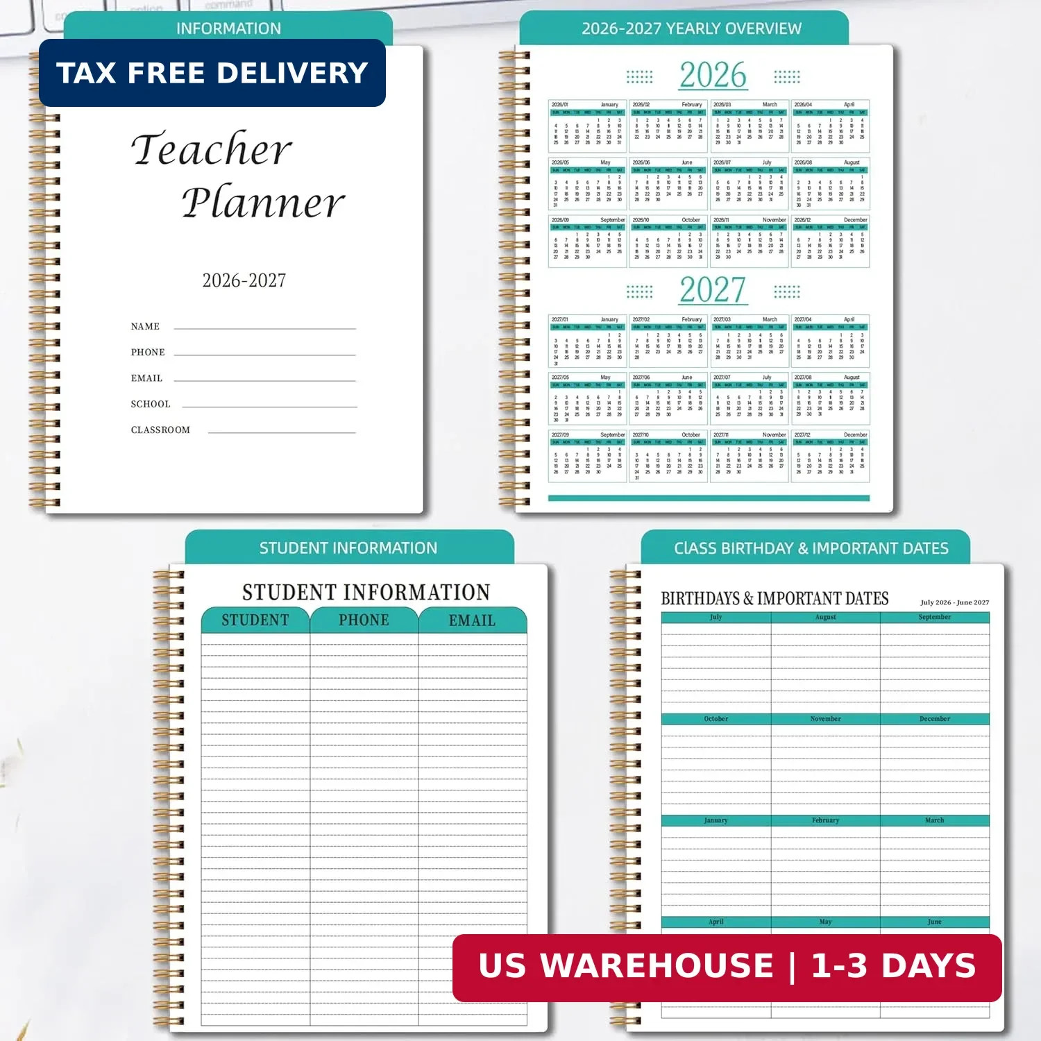Teacher Planner 2026-2027 – Teacher Planner 2026-2027 Academic Year, 8.7″ x 10.8