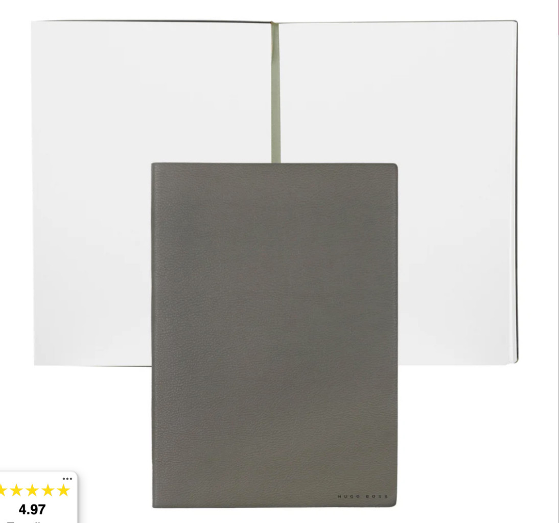 HTF Hugo Boss Plain Paper Notebook/ Journal 8.5”x6” (A-5) 160 Pgs Khaki