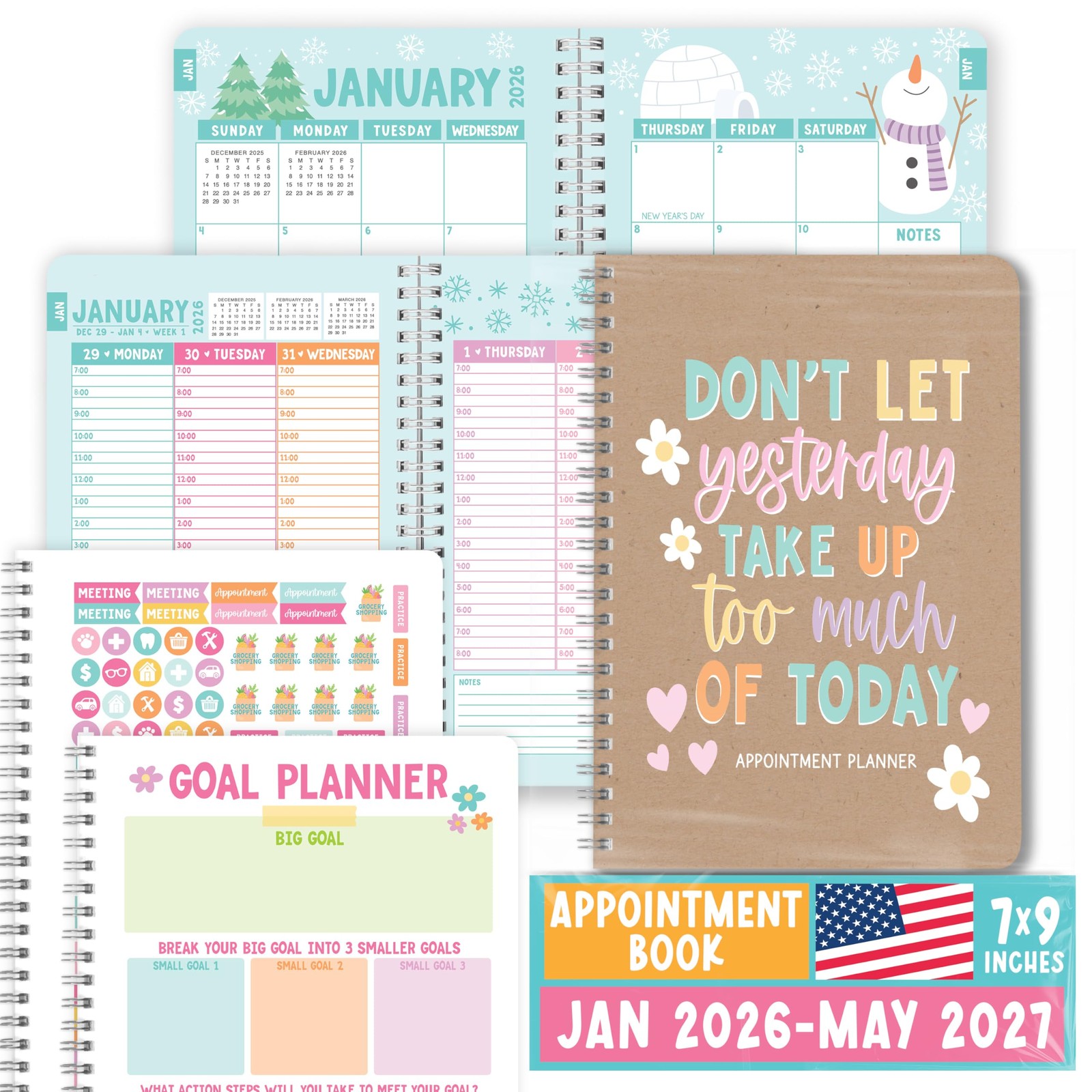 Hourly Appointment Book 2026-2027 – Appt Book 2026, Hourly Daily Weekly Month…