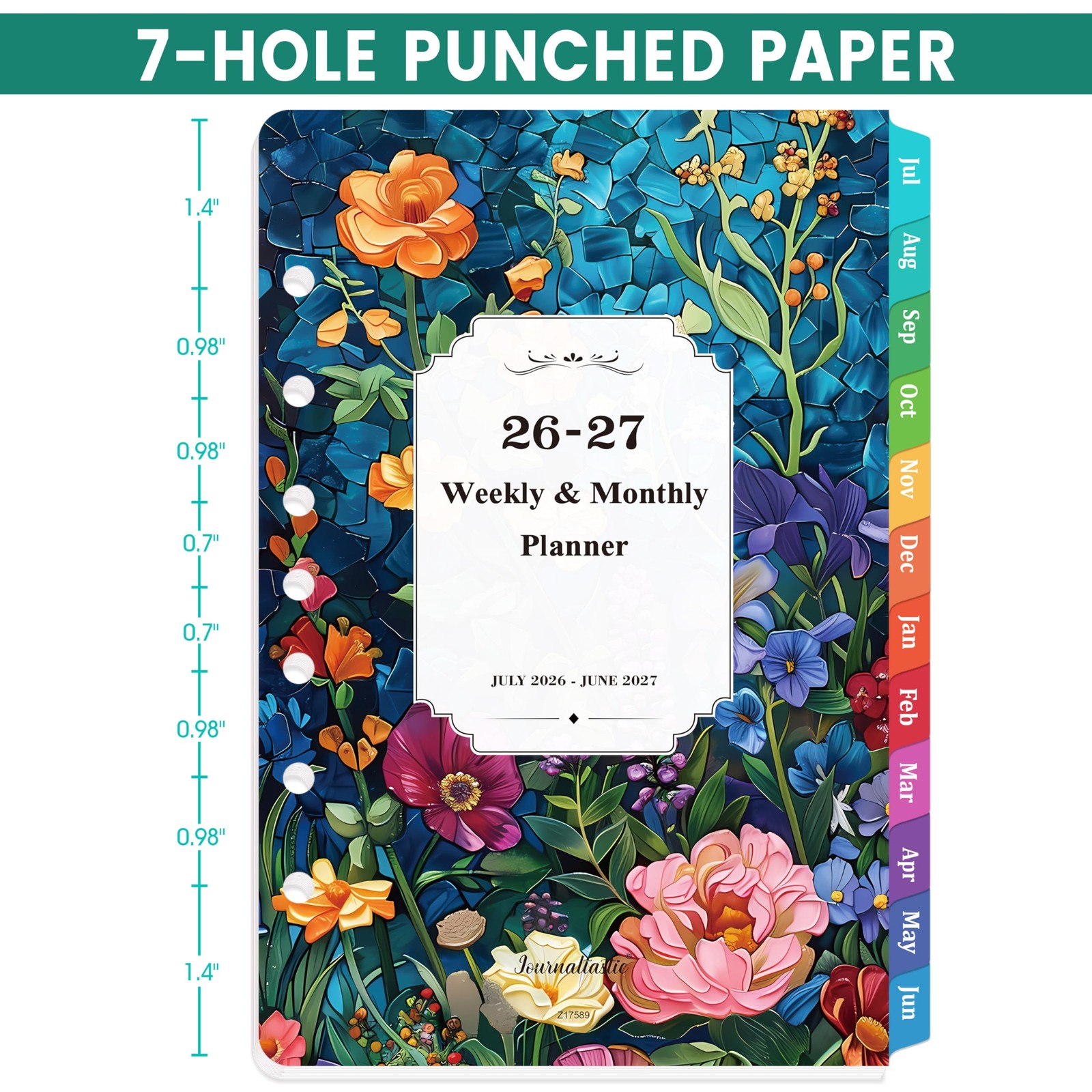 2026-2027 Planner Refills – 7-Hole Punched 5.5″ x 8.5″, Dopamine Color