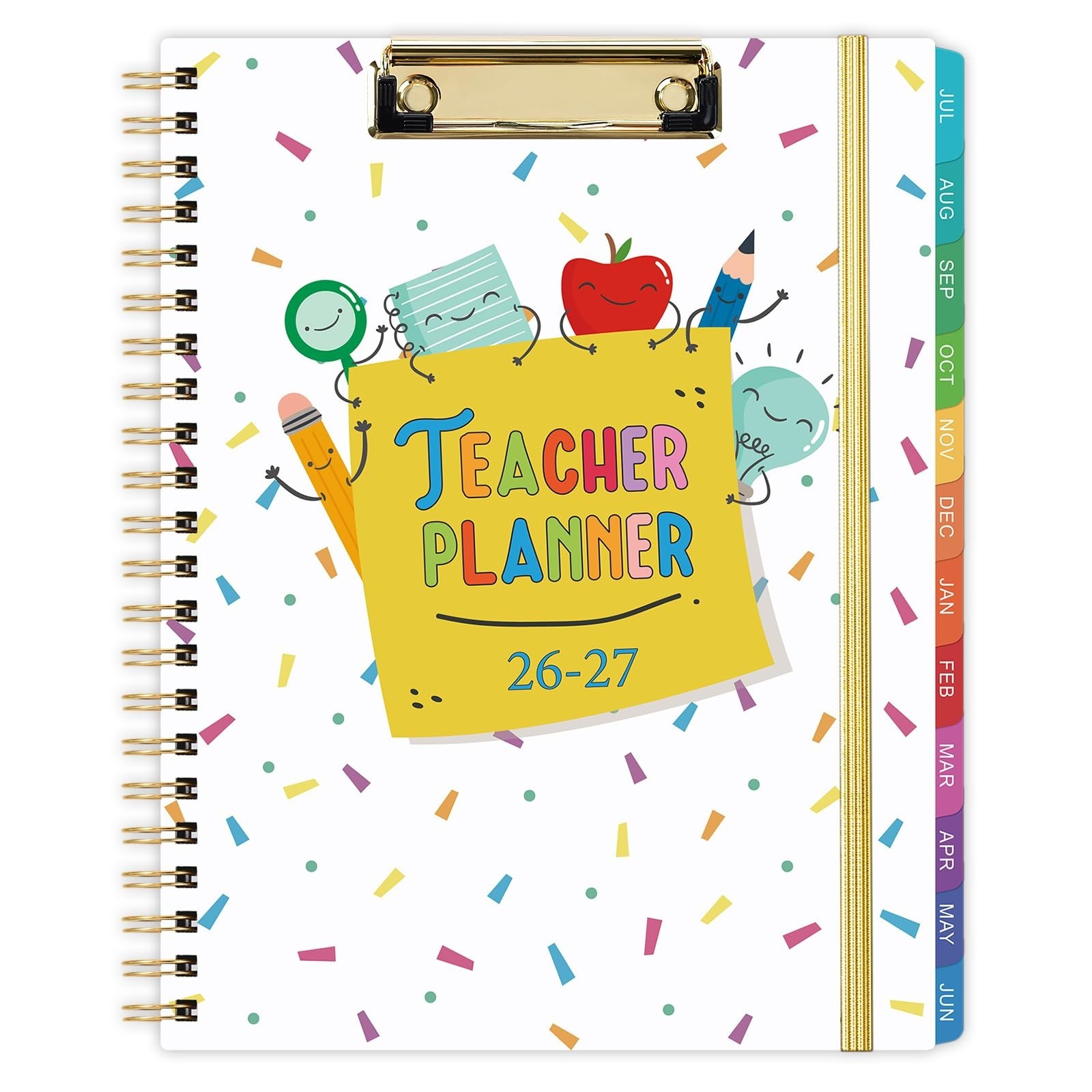 2026-2027 Teacher Planner – Academic Lesson Planner, Hardcover, Clipboard, 9″x11