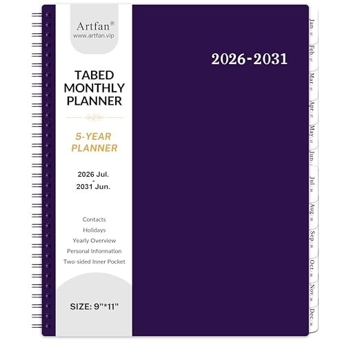 2026-2031 Monthly Planner/Monthly Calendar – 5 Year Planner from Jul. 2026 –