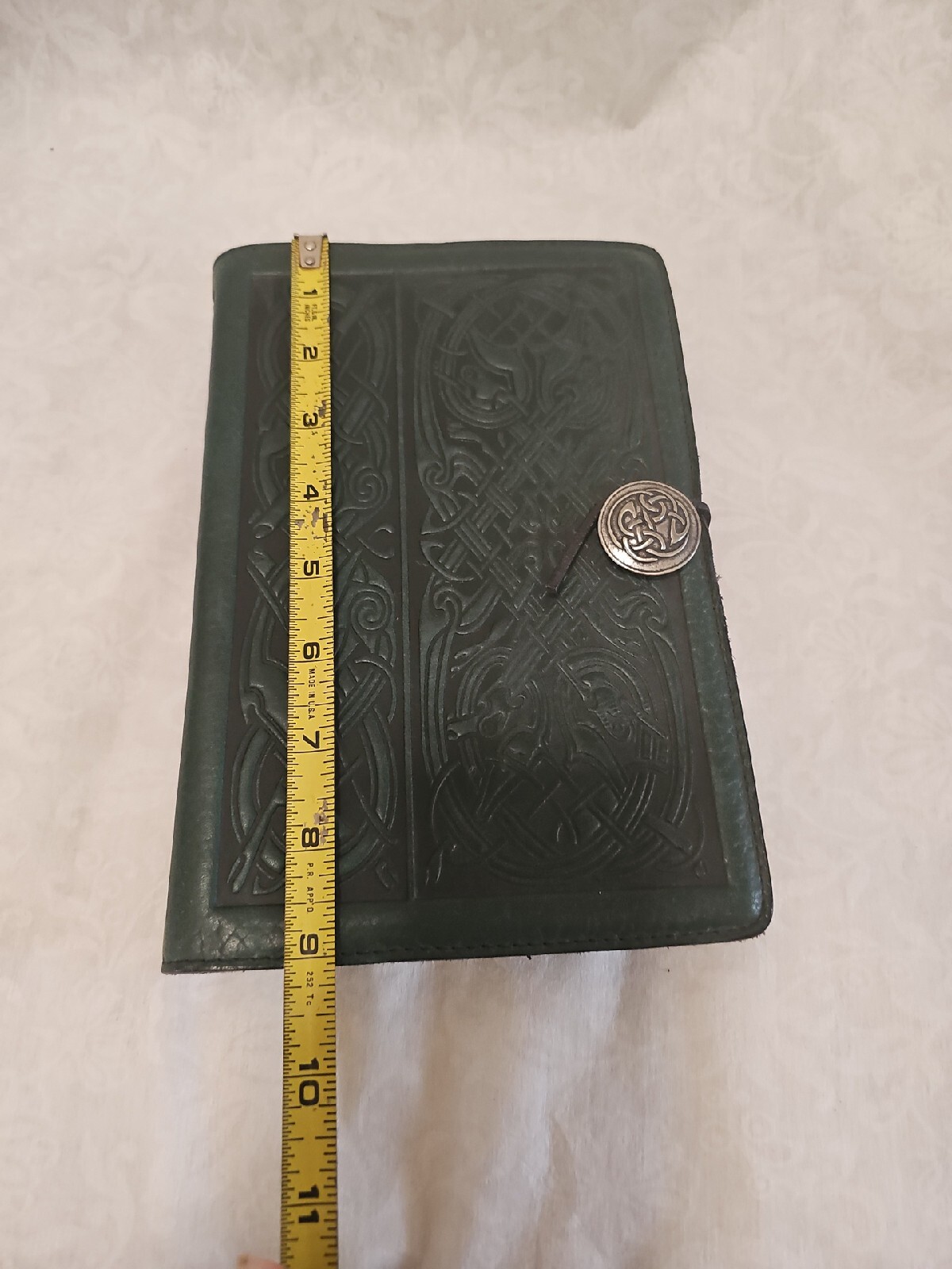 Oberon Design Leather Book Journal Cover 6″ x 9″ Celtic Hunter GREEN