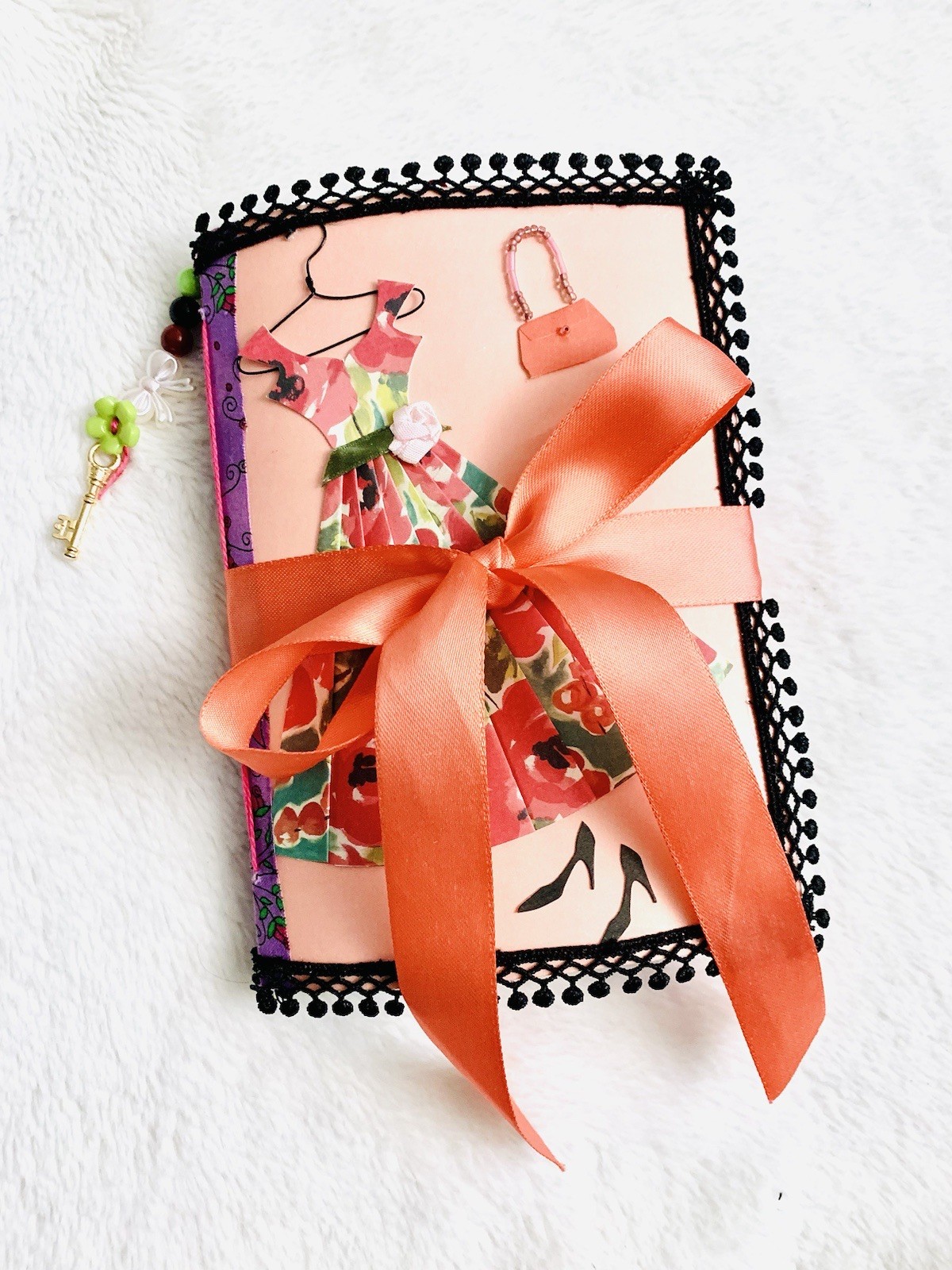 Romantic Date junk journal, romance journal, anniversary journal gift, handmade