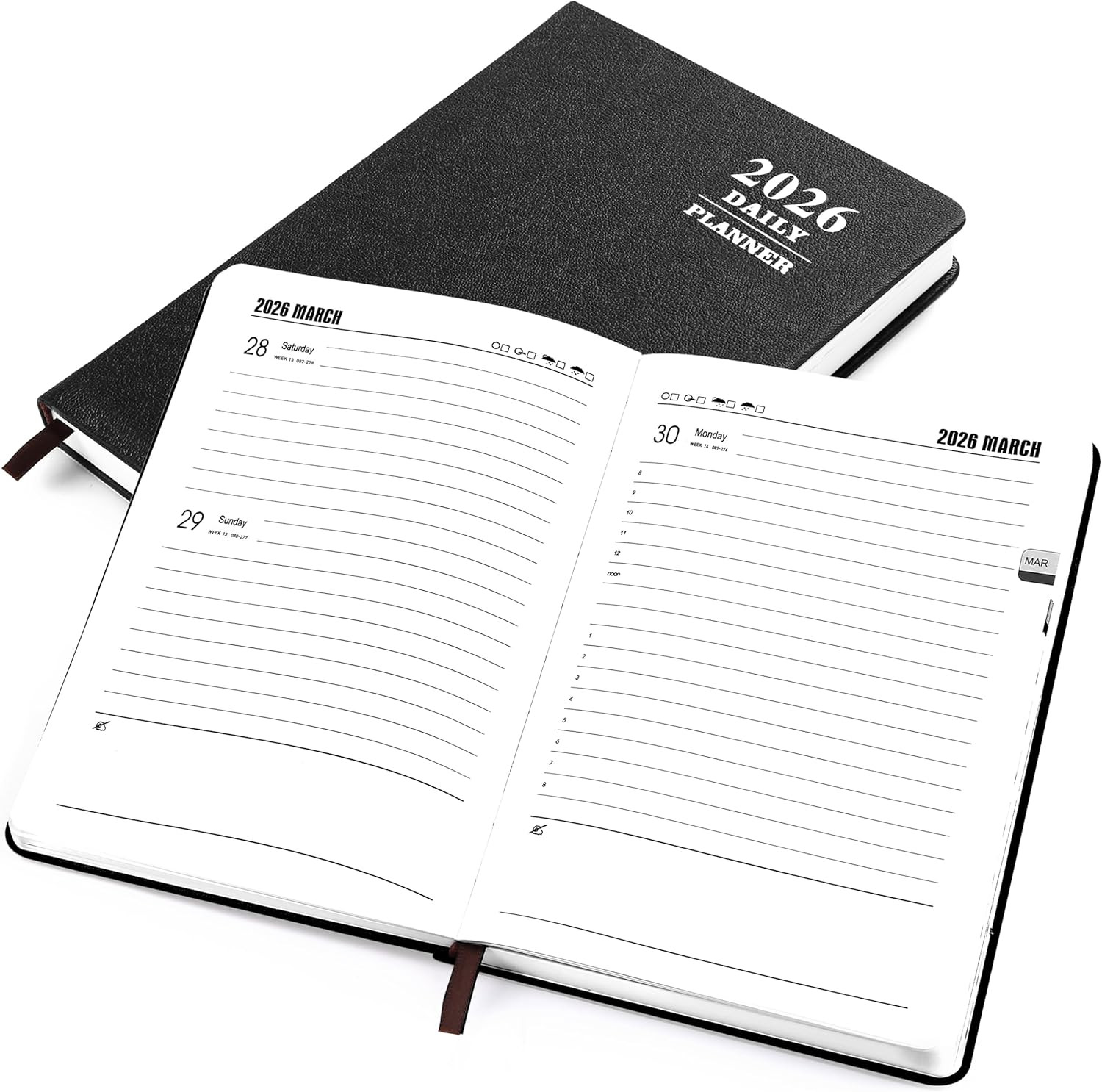 2026 Daily Hourly Planner – One Page a Day, 2026 Diary 5.7 X 8.3″ Hardcover Mont