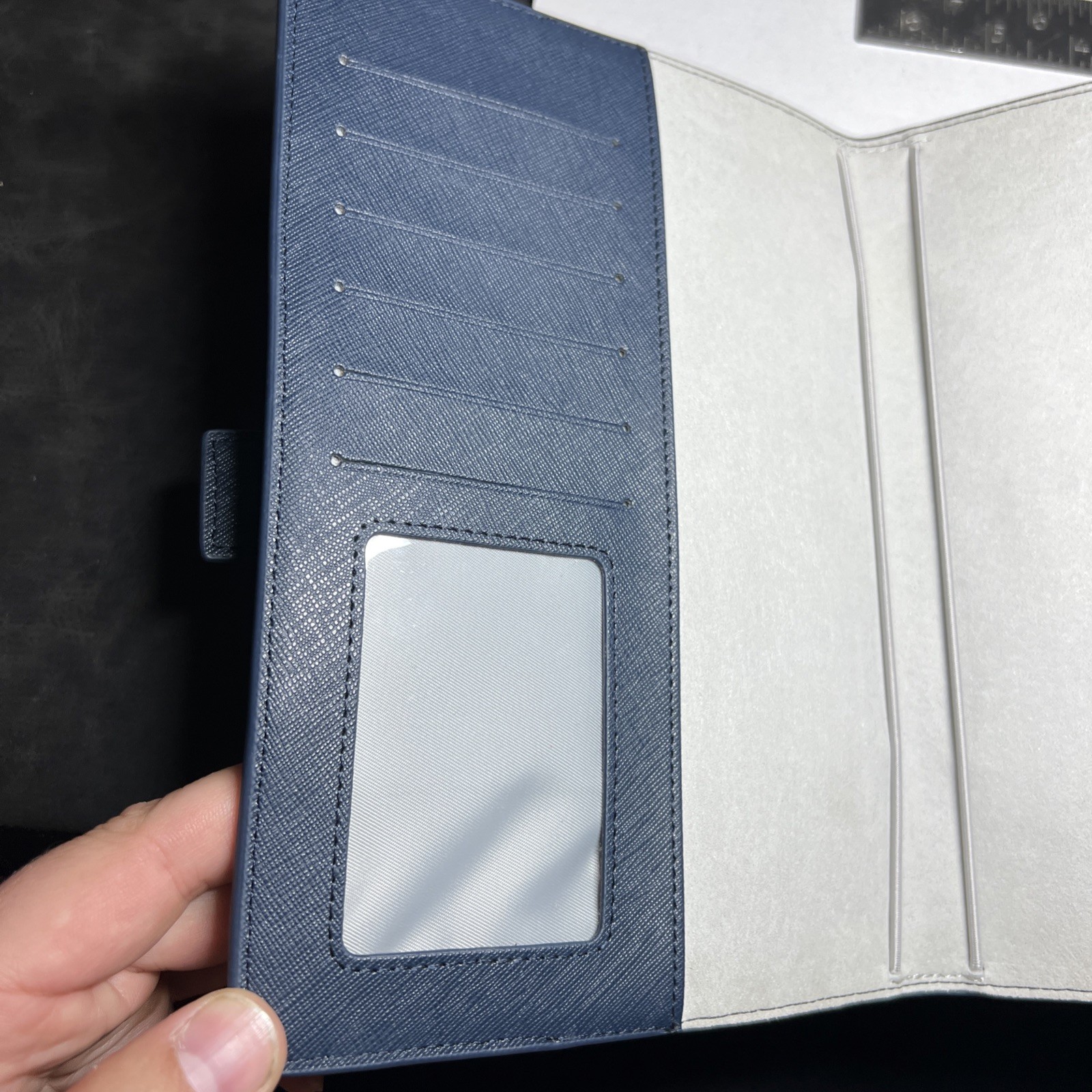 AURA ESTELLE Notebook A6 Planner Cover Lock-it Navy & Gold Accented EUC