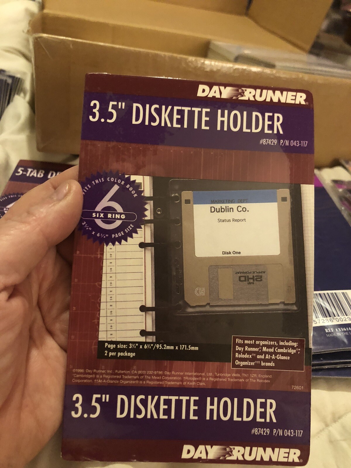 6- Pack Day Runner 3.5″ Diskette Holder Page Size 3 1/4″ x 6 1/4″ 2 per package
