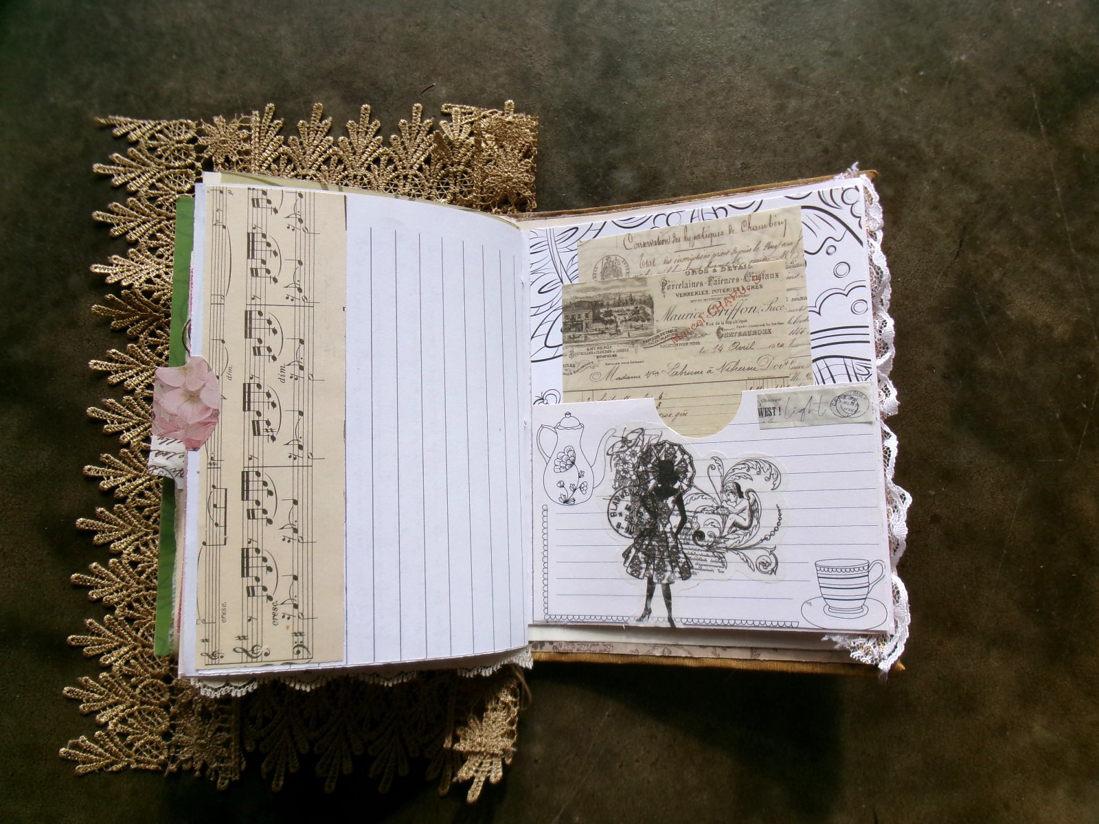 TRUE VTG JUNK JOURNAL WRITING JOURNAL JOURNAL “HEADS UP” POCKETS TUCKS