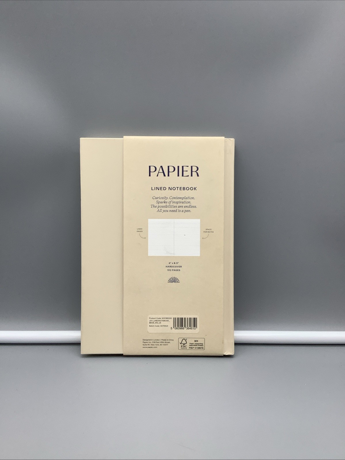 PAPIER – Plain Notebook “Notes & Thoughts” – Hardcover – GOOD Condition
