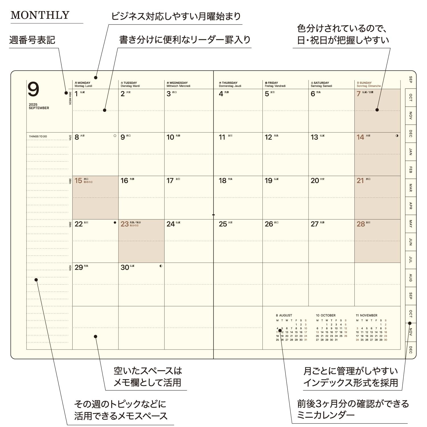 Laconic Planner Refill 2026 B6 Weekly LKS73-160