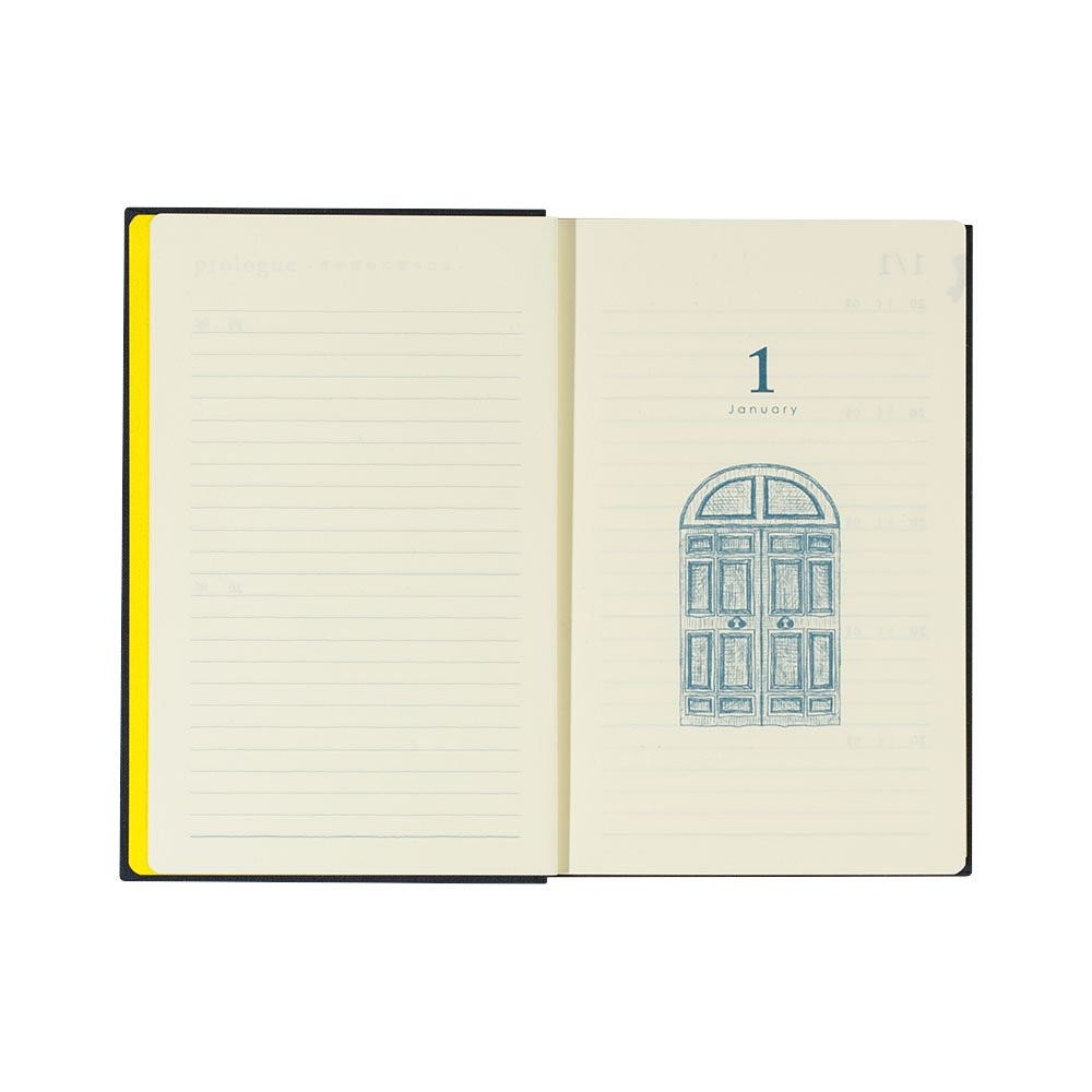 DESIGNPHIL 12397006 Diary 10 Years Consecutive Door Navy Blue Journal