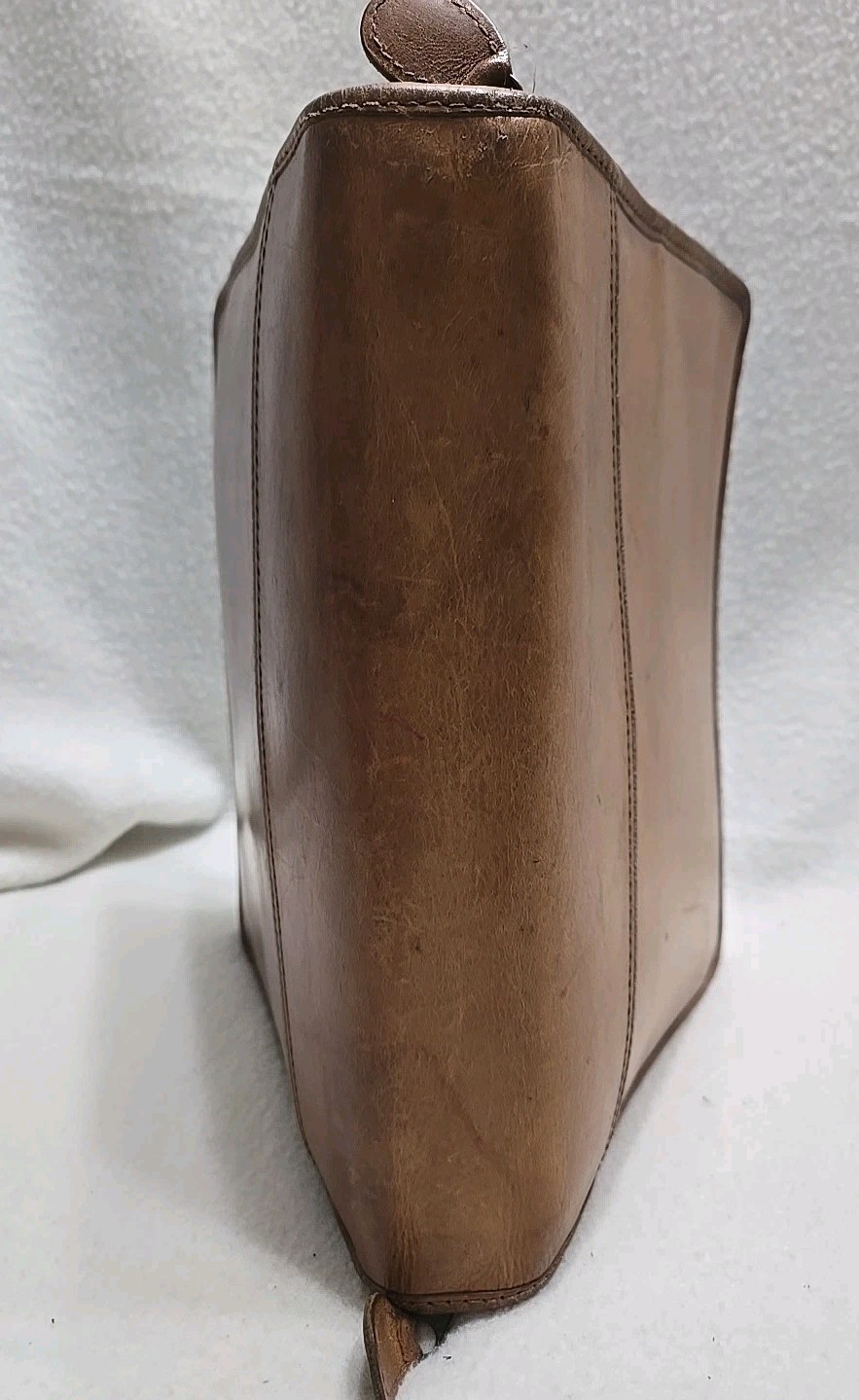 Vintage Day-Timer Tan Leather Planner 7 Ring Agenda Planner Zip Around