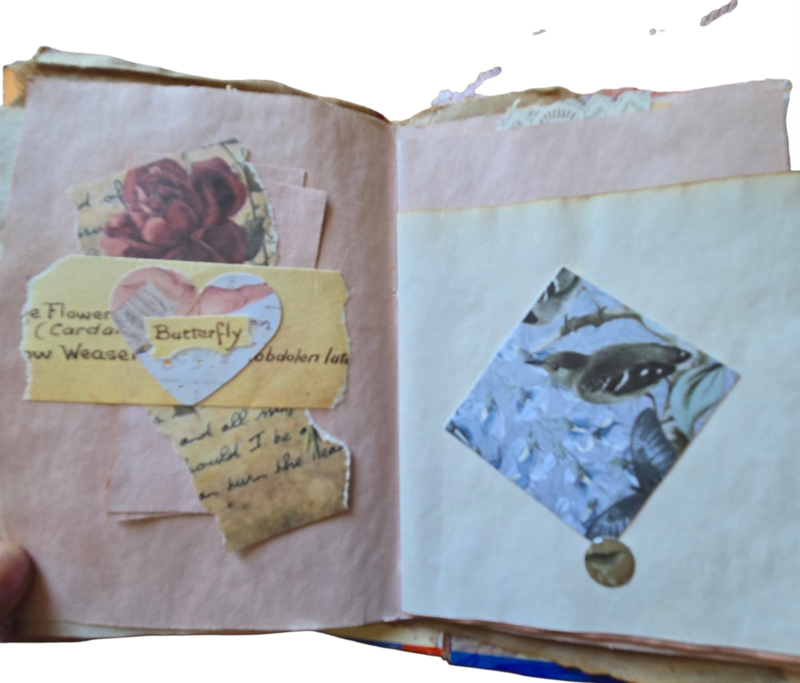 Handmade Chunky Junk Journal Use for Writing Art Photos Floral Embellishments