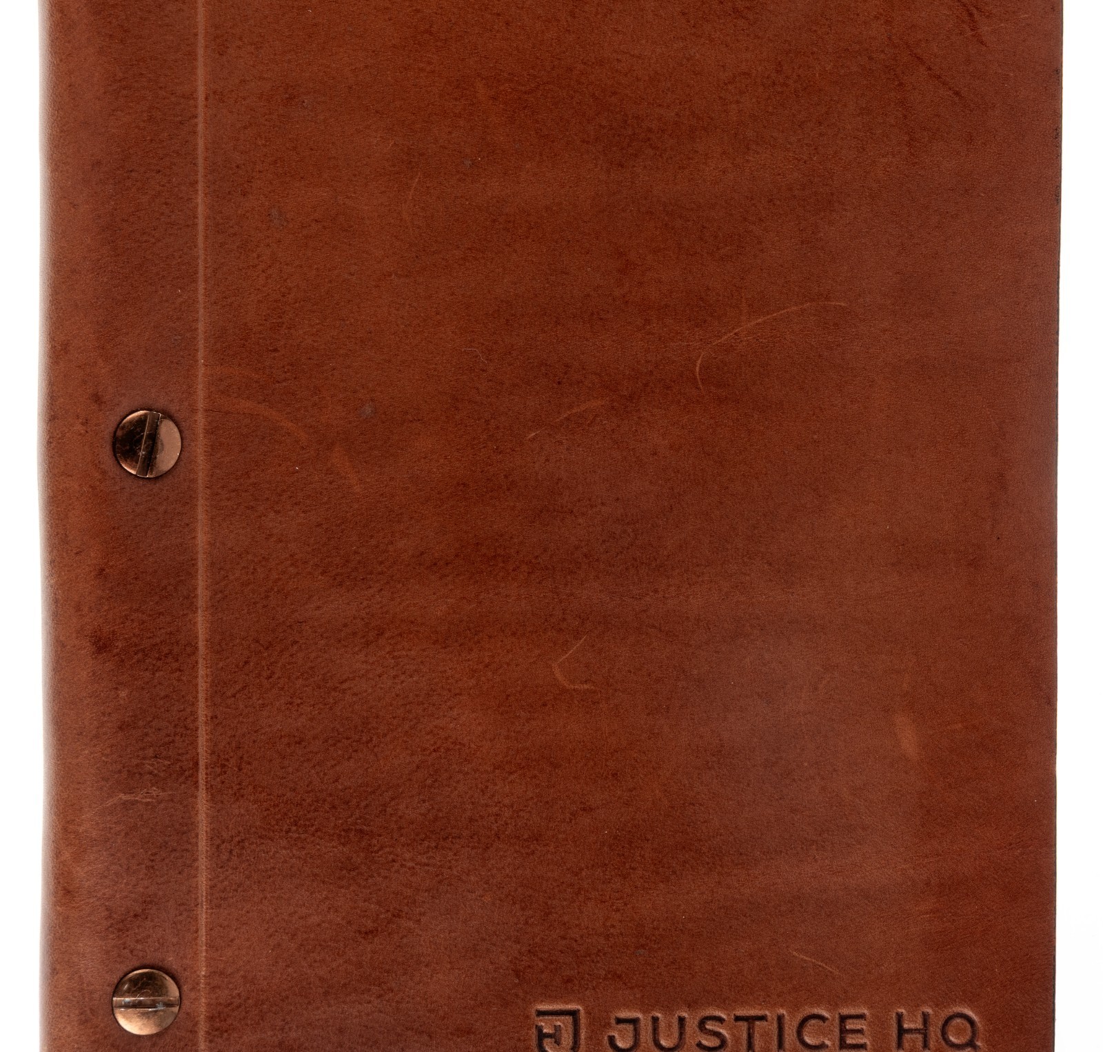 Borlino Italy Customized/Branded Journal for Justice HQ Leather 8.5x6in USED