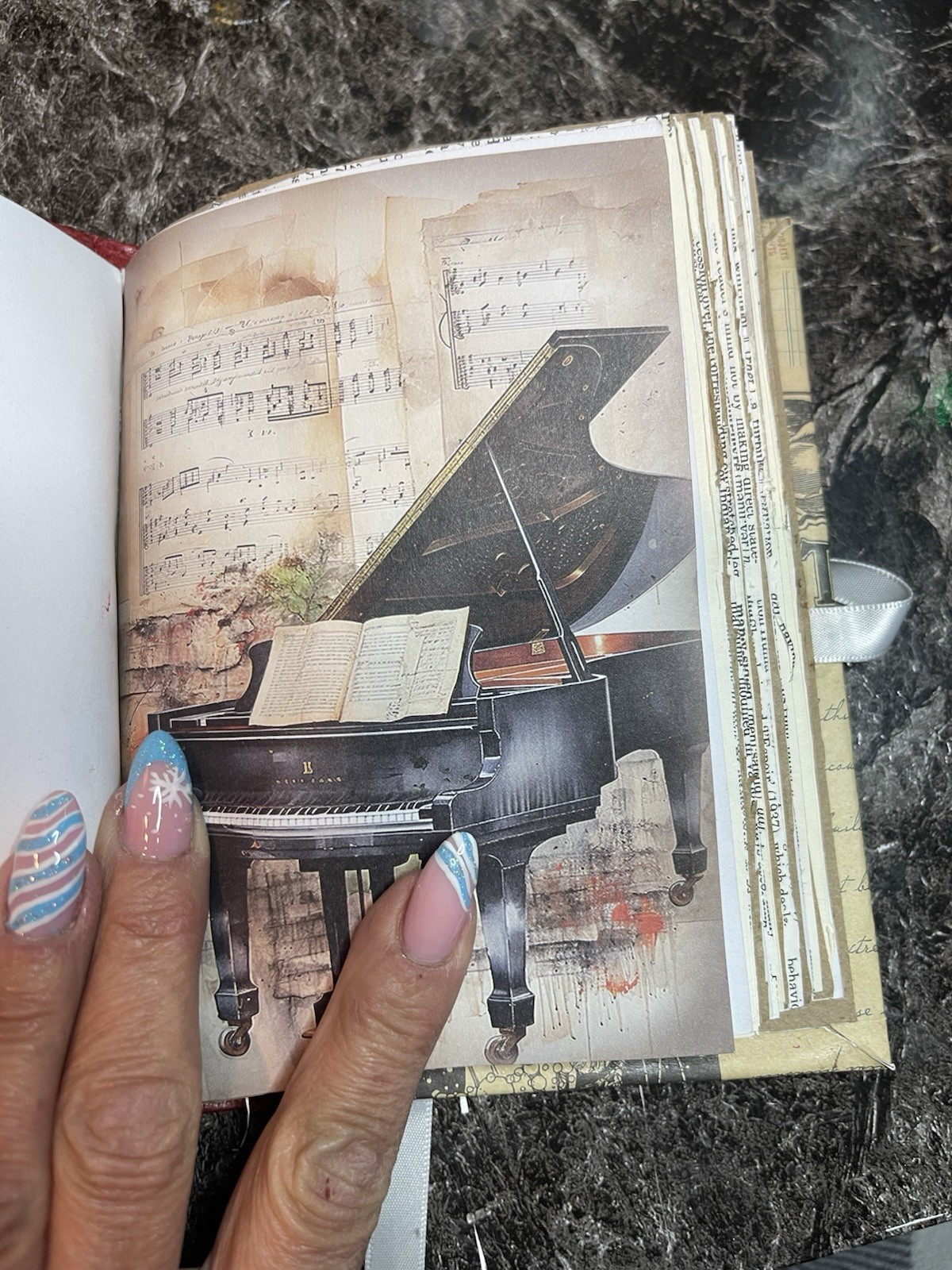 6×5 Handmade journal, Music themed, Perfect for junk or art journaling