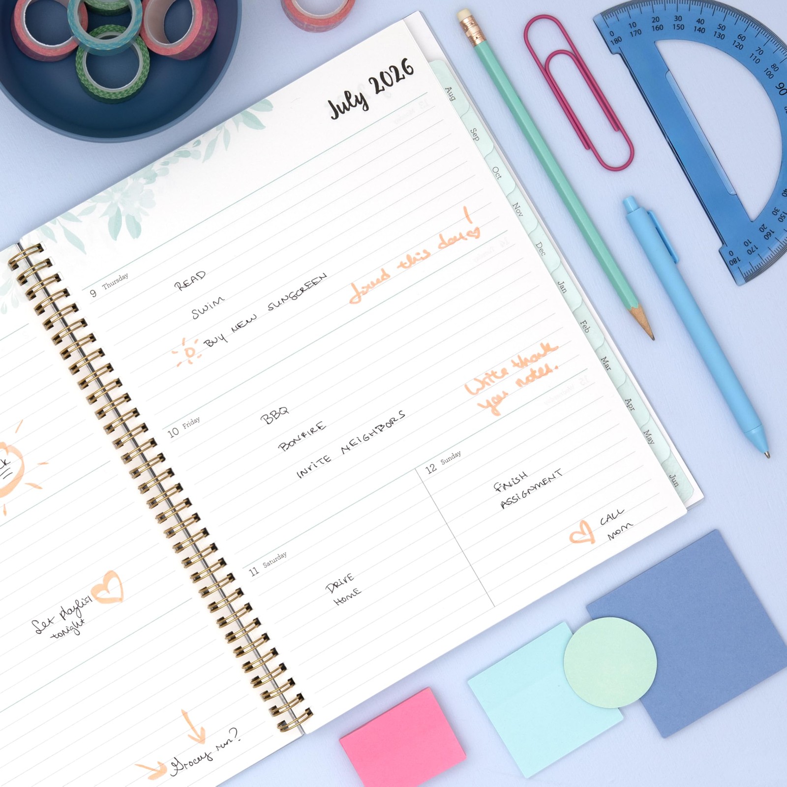 2026 2027 Academic Planner Weekly Monthly 8.5×11 Flexible Cover Wirebound