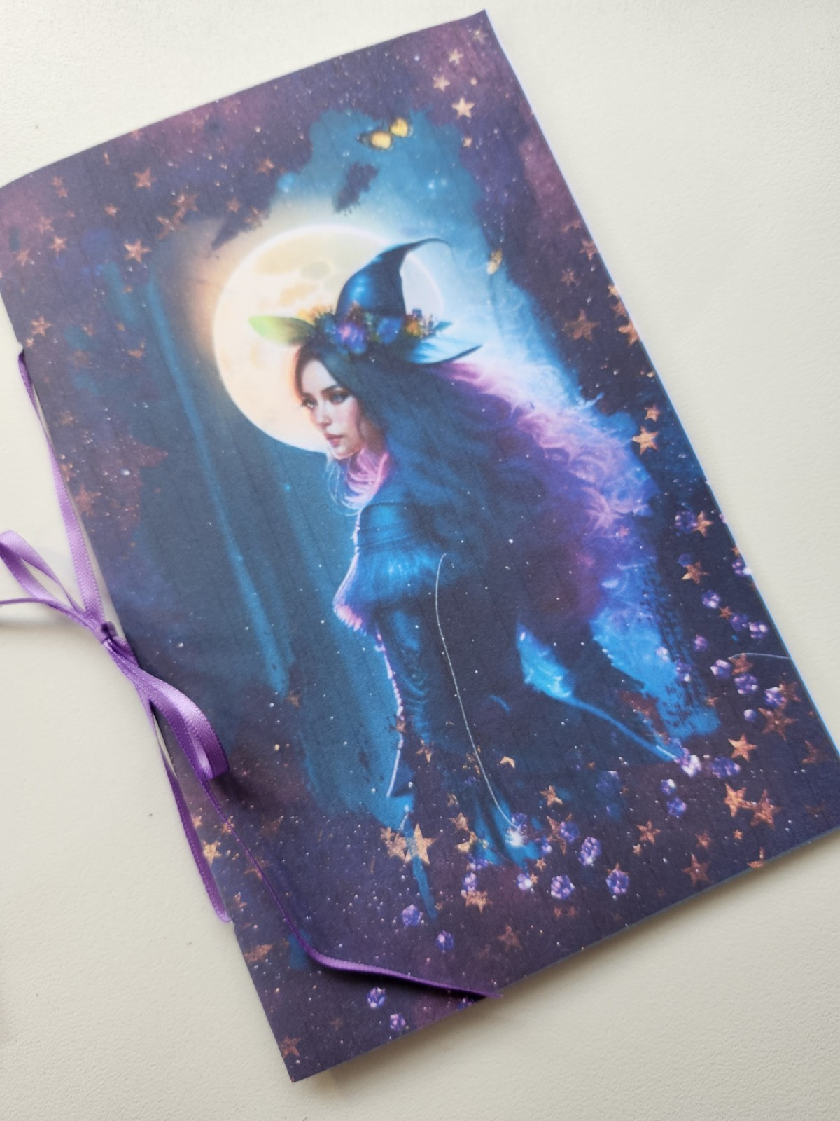 Junk Journal Blank Booklet “BEWITCHED NIGHT” HANDMADE LG 8.5″x5.5″ 40pg