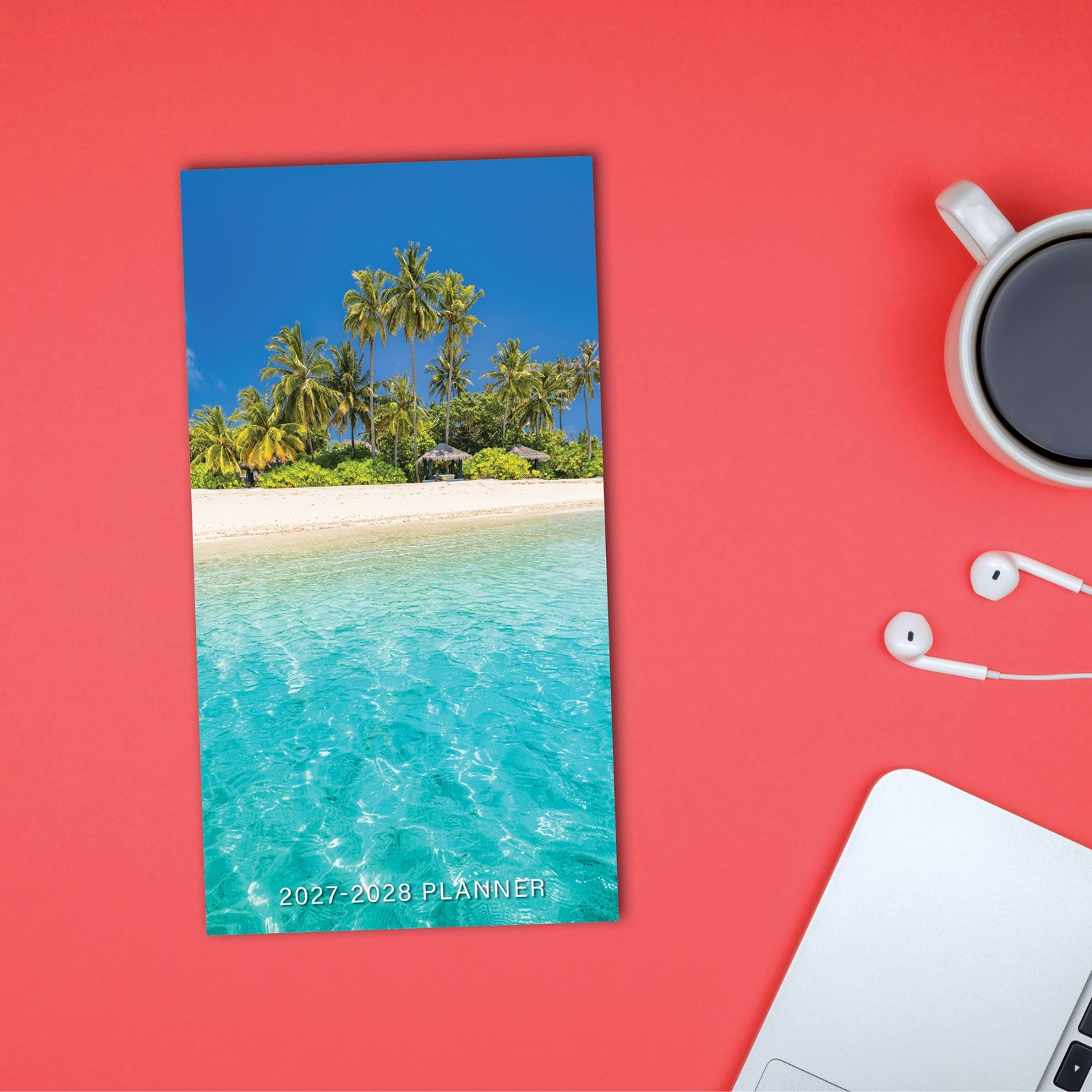 Tropical Beaches 2-Year 2027-28 3.5″ x 6.5″ Monthly Pocket Planner