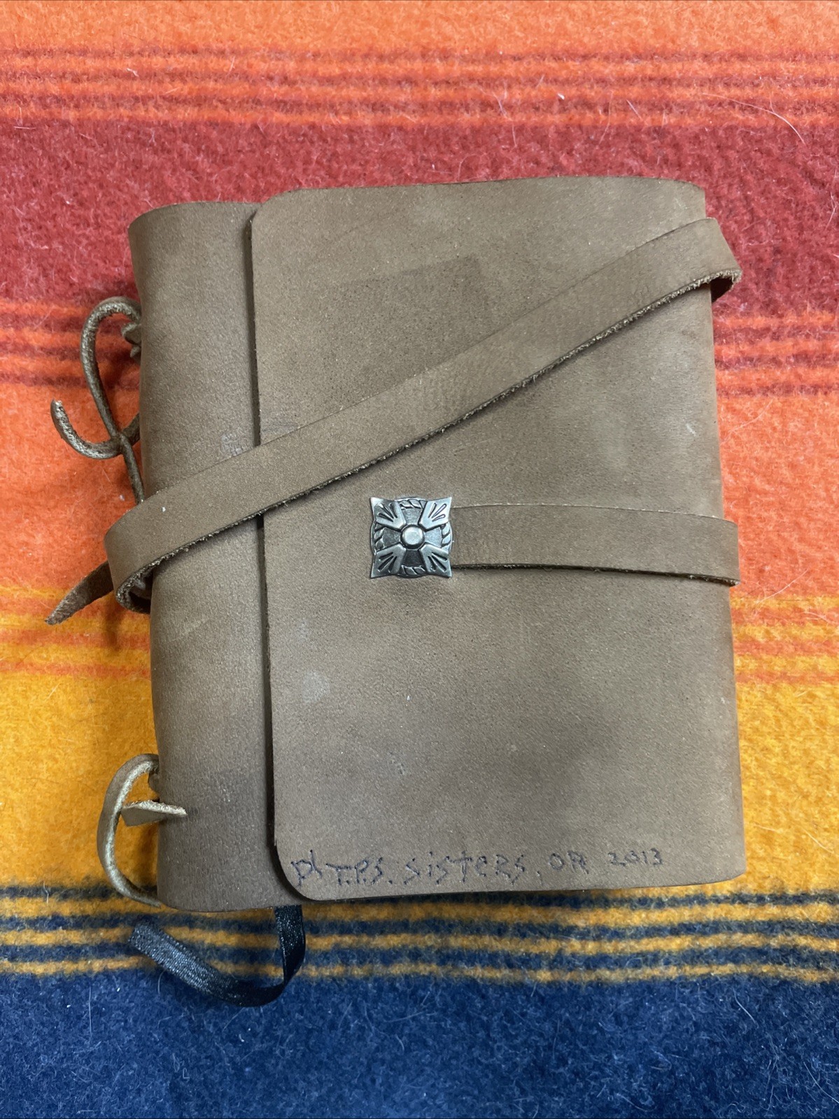 VINTAGE Pentalic Brown Leather Bifold Blank Notebook