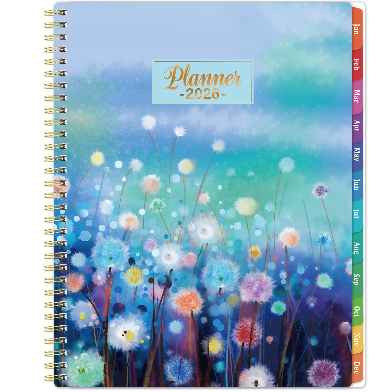 2026 Planner Calendar, Weekly Monthly Layout, Back Pocket, Blue