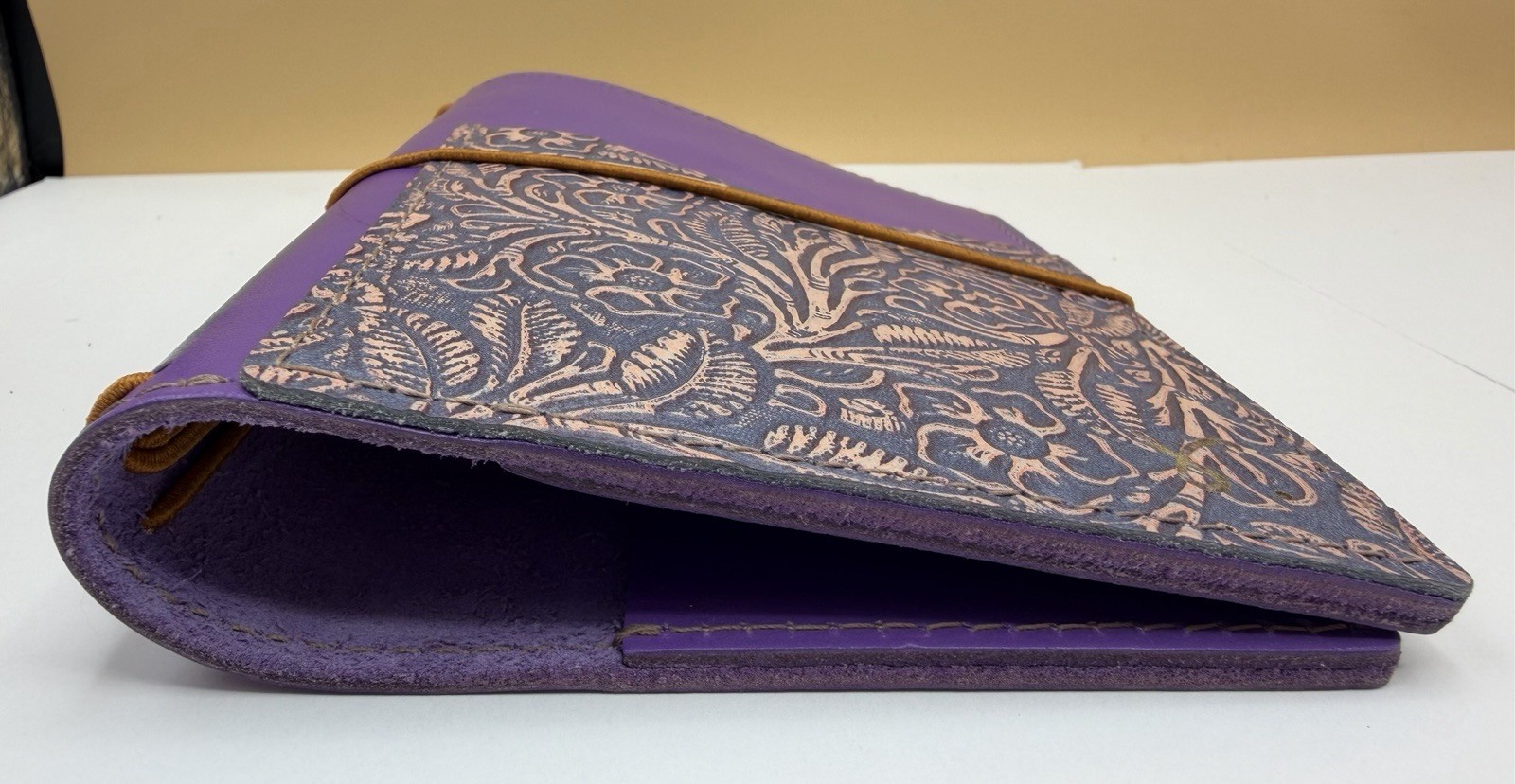 Sojourner Pocket TN Purple Leather Traveler’s Notebook Floral Cover