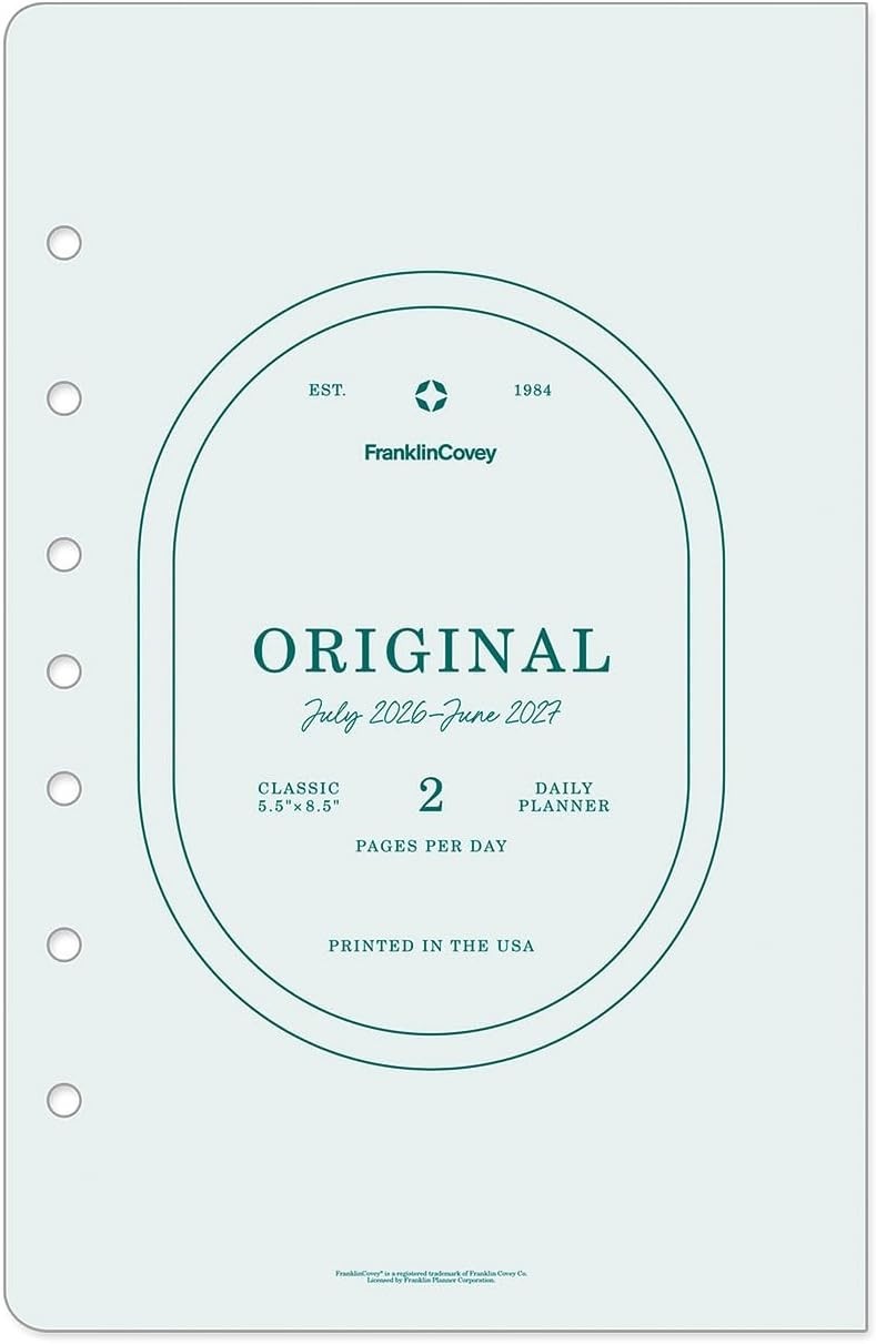 – Ring-Bound Planner Refill – Two Page Per Day Classic, Jul 2026 – Jun 2027