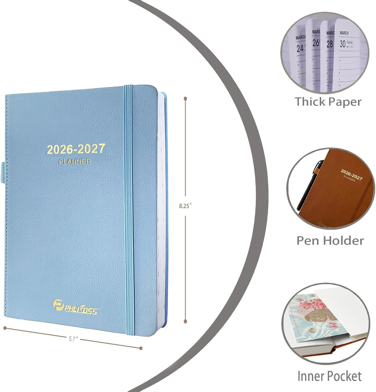 Daily Planner 2026-2027, One Page per Day, Academic Calendar (July 2026 – June 2