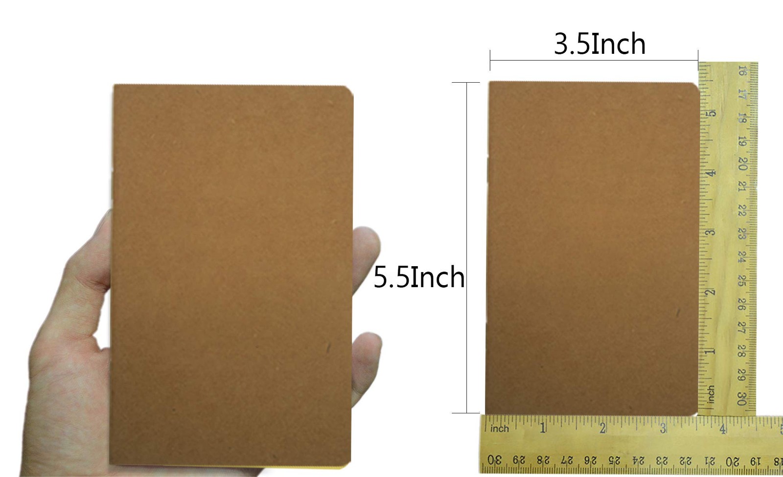 12 Pcs 5.5 Inch x 3.5 Inch Brown Cover Pocket Notebook 32 Sheets (64 Pages) B…