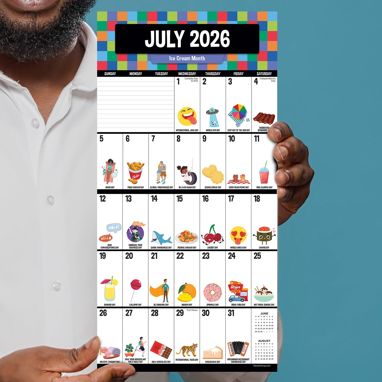 TF Publishing 2026 Every Day’s A Mini Wall Calendar 7″x7″ 2026, Multi color