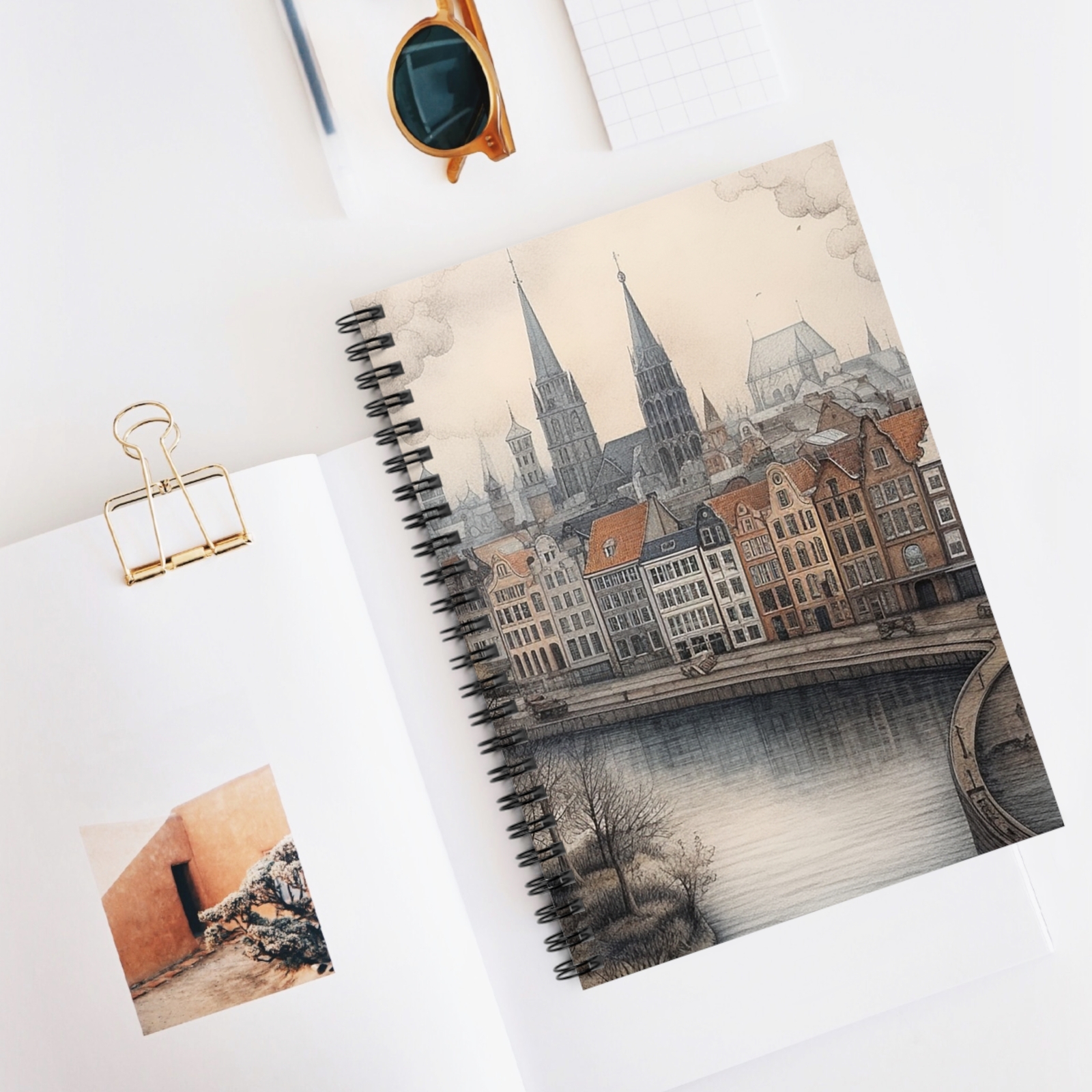Hamburg Germany Cityscape – Travel Diary – Spiral Notebook – Ruled Line Journal