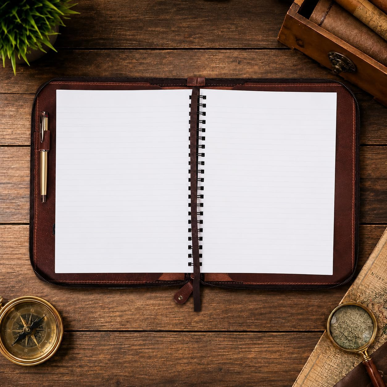 Heavy Duty Full Grain Leather Journal Cover (8.5 x 11 in.), Refillable Cahier XX