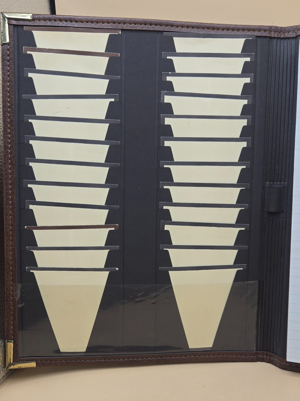 VINTAGE Executive ScanCard Systems Organizer Brown Leather Binder 12.25″x9.25″
