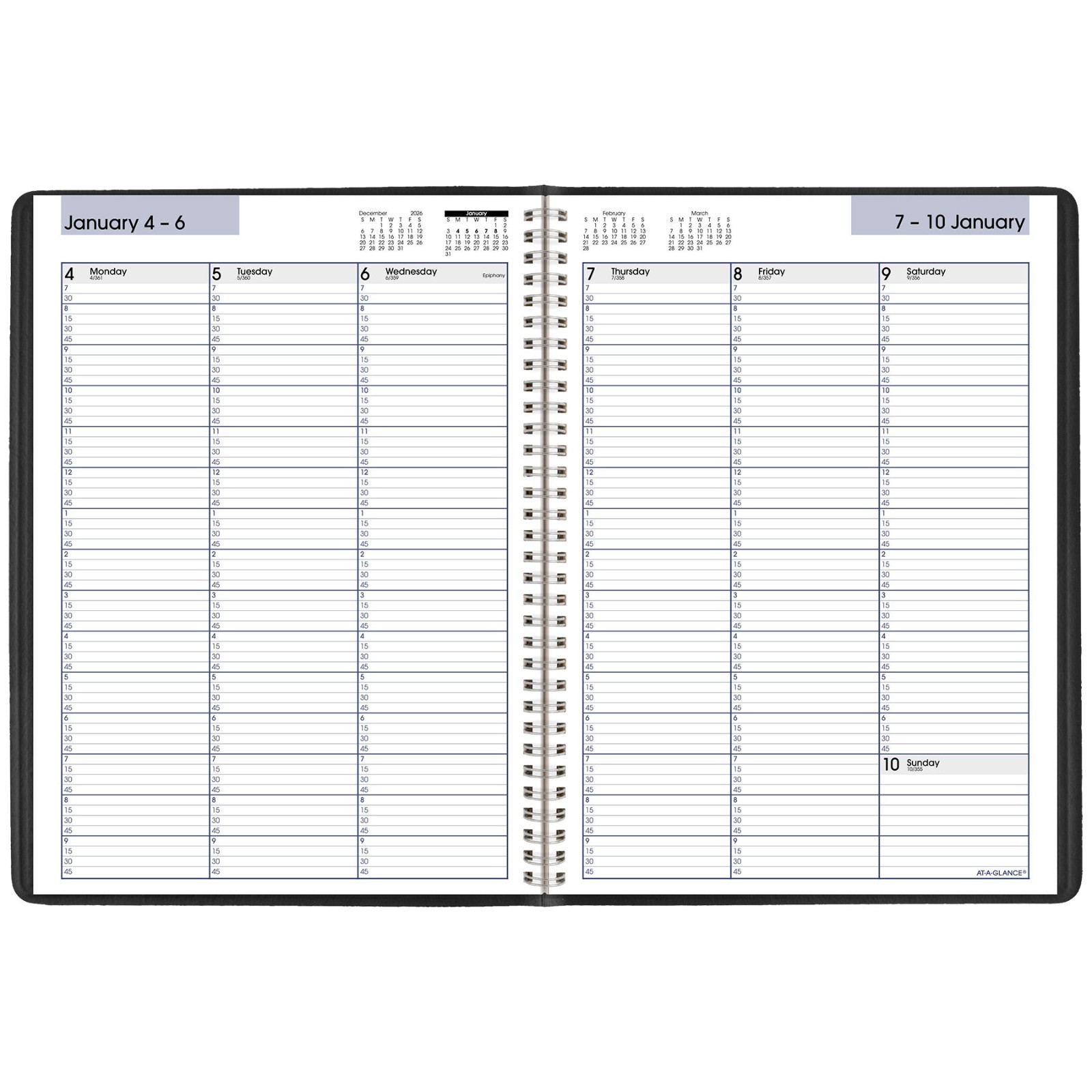 2026 At-A-Glance DayMinder G520-00 Weekly Appointment Book, 8 x 11″, Black Cover