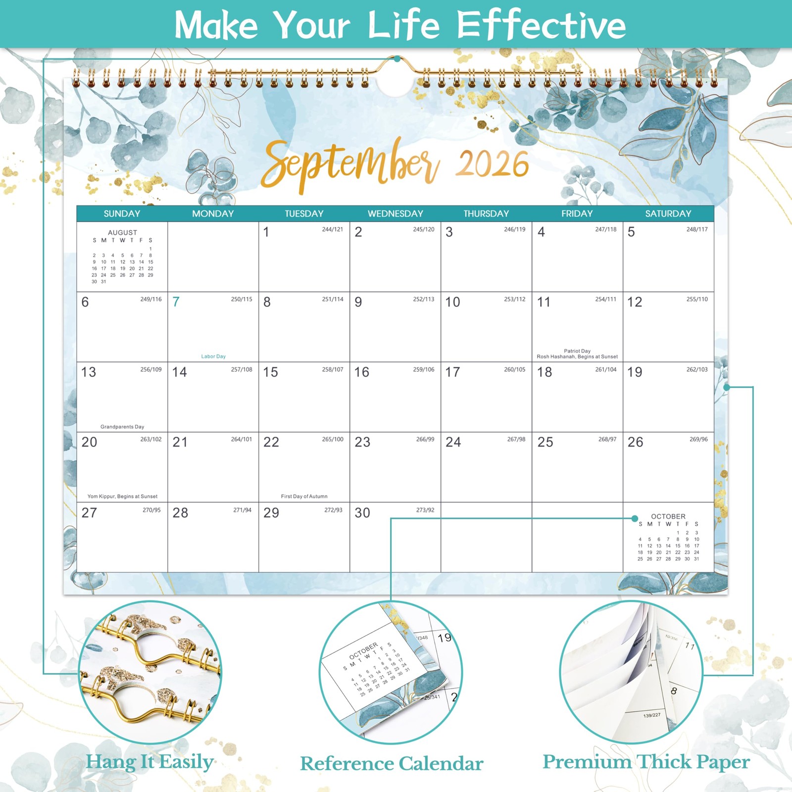 2026-2027 Calendar – Wall from July 2026 to December…