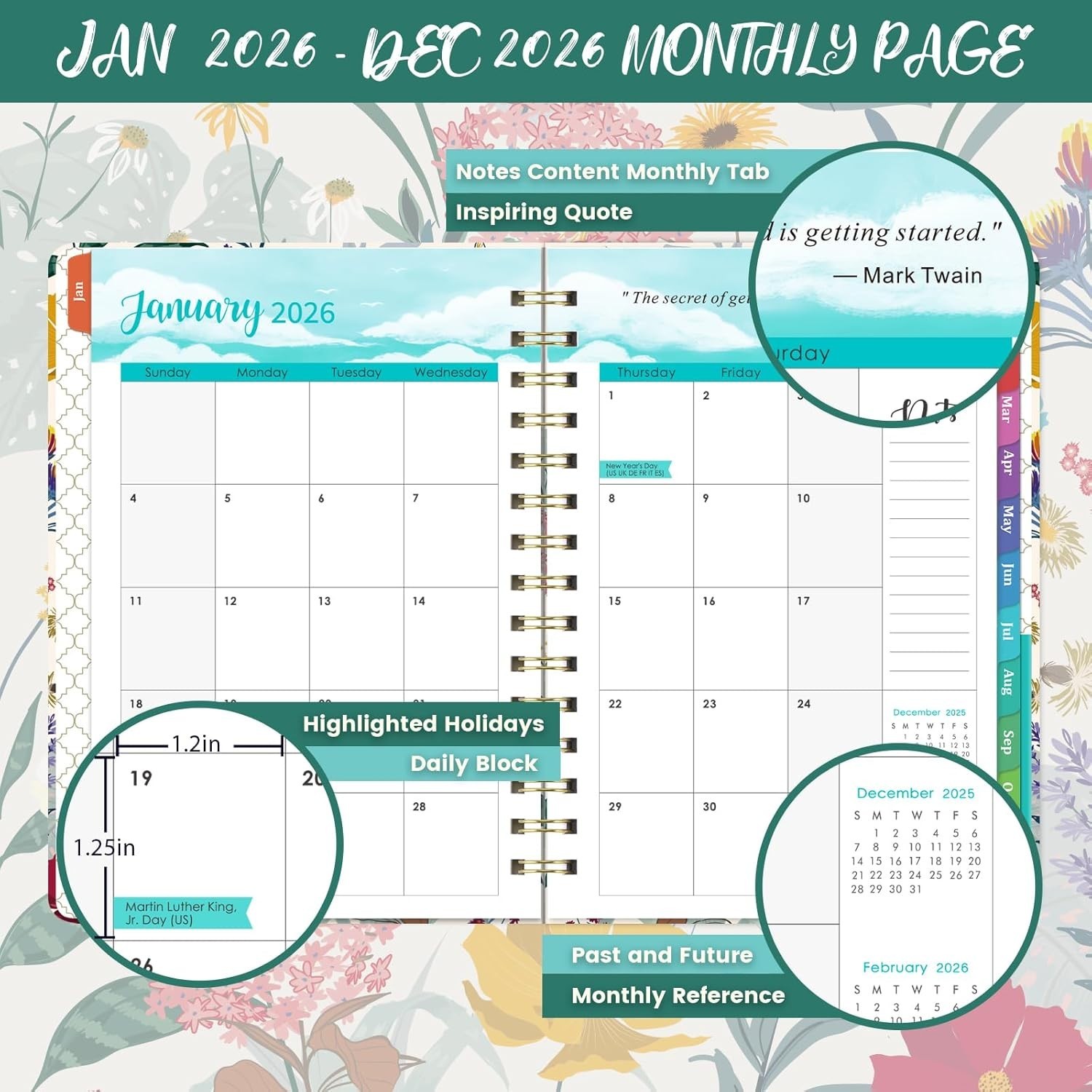 2026 Planner JAN 2026 – DEC 2026 Calendar Planner 2026 6.4″ X 8.5″, 2026 Planner