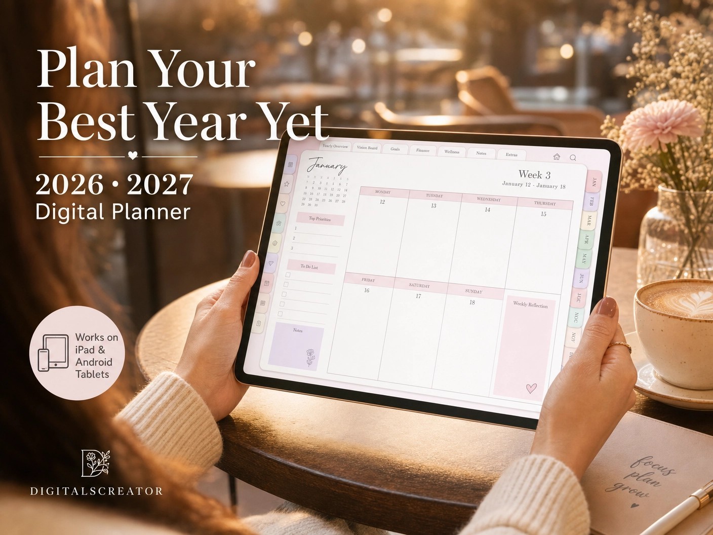 Digital Planner | Daily, Weekly, Work Goodnotes iPad Planner Digital Journal Pdf
