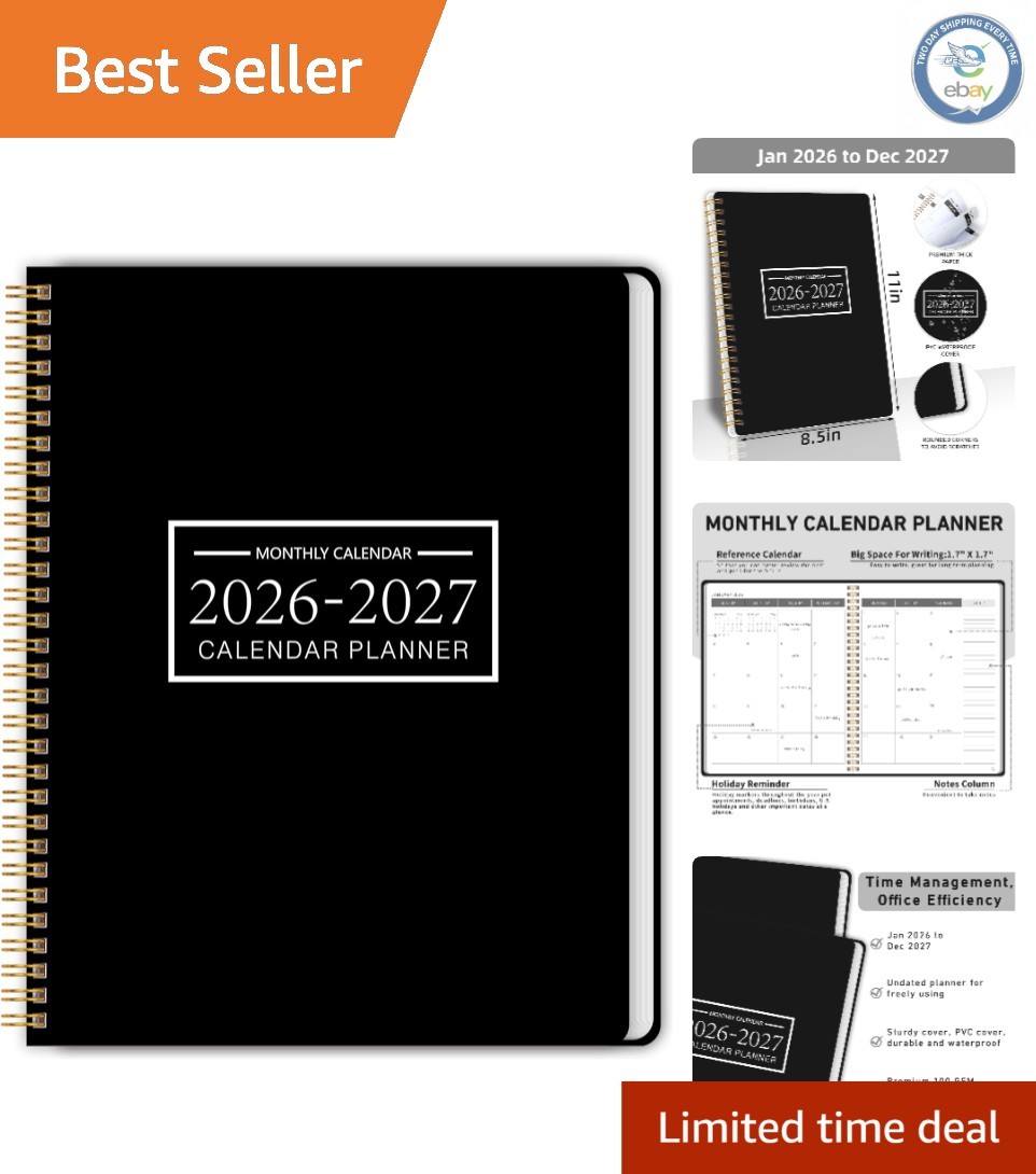 Teacher’s 2026-2027 Calendar | 24- Planning | Spiral Bound & Durable