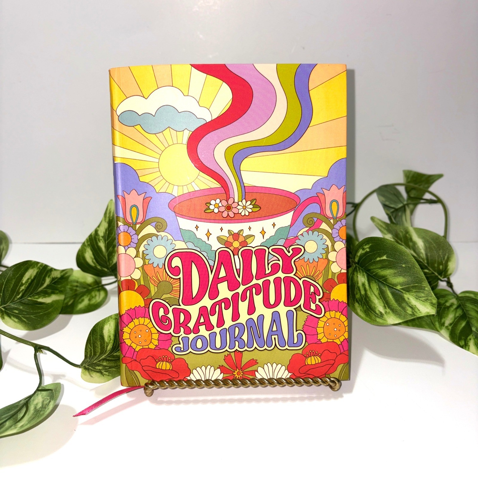 Rockpool Gift Daily Gratitude Journal 52 Week Undated Retro 70s Floral Softcover